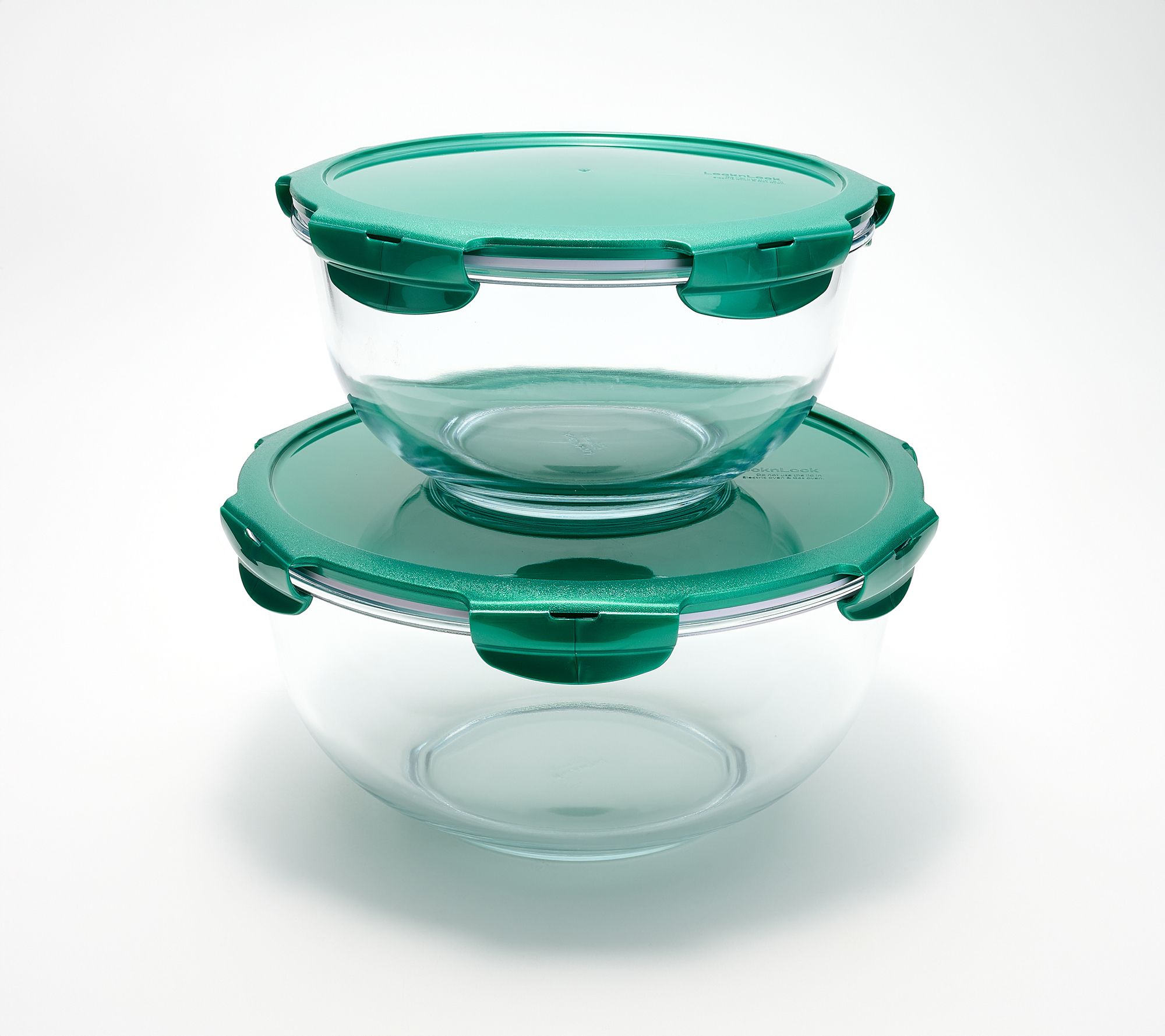 LocknLock 2-Piece Glass Mixing Bowls w/ Locking Lids