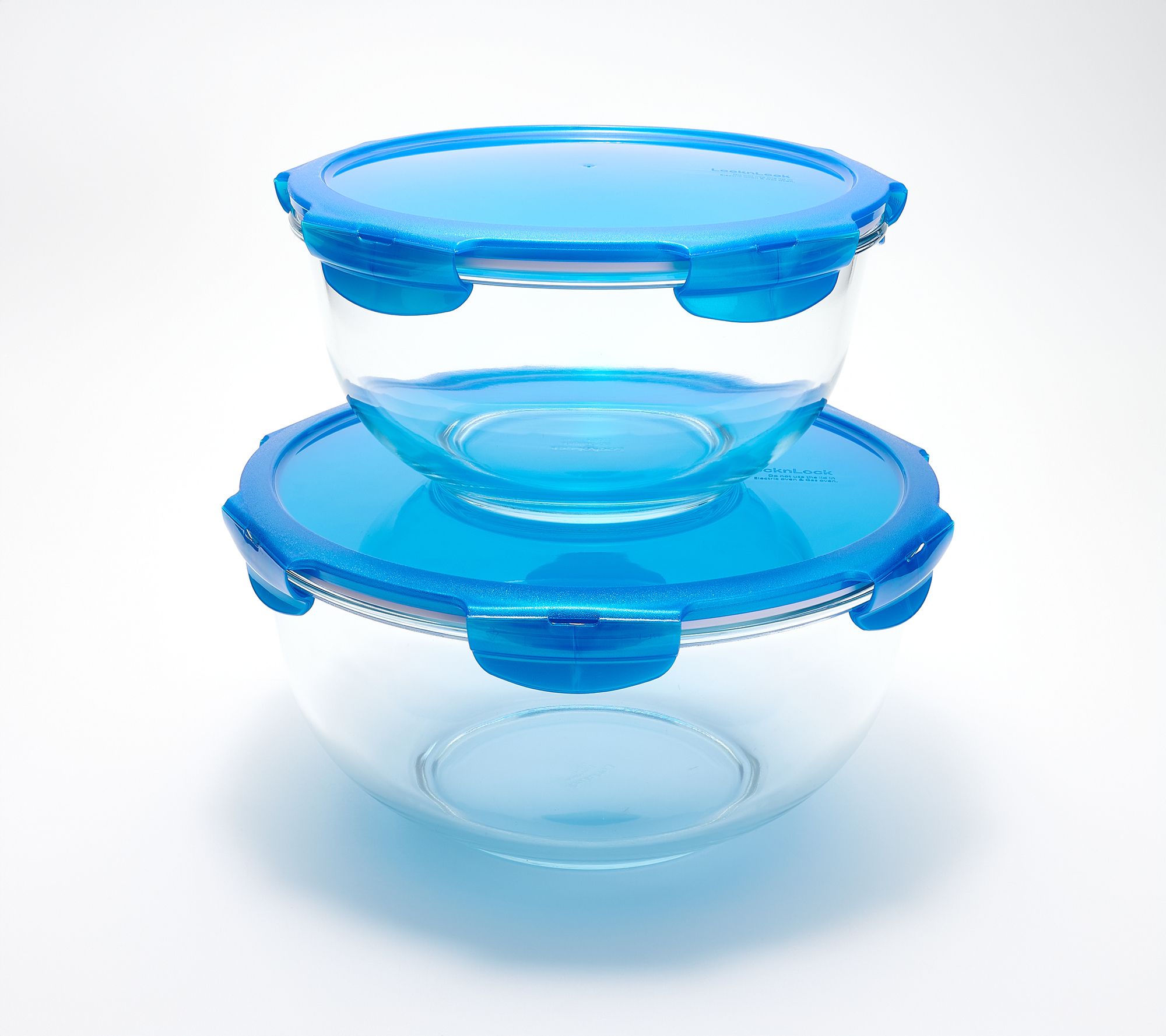 LocknLock 2-Piece Glass Mixing Bowls w/ Locking Lids
