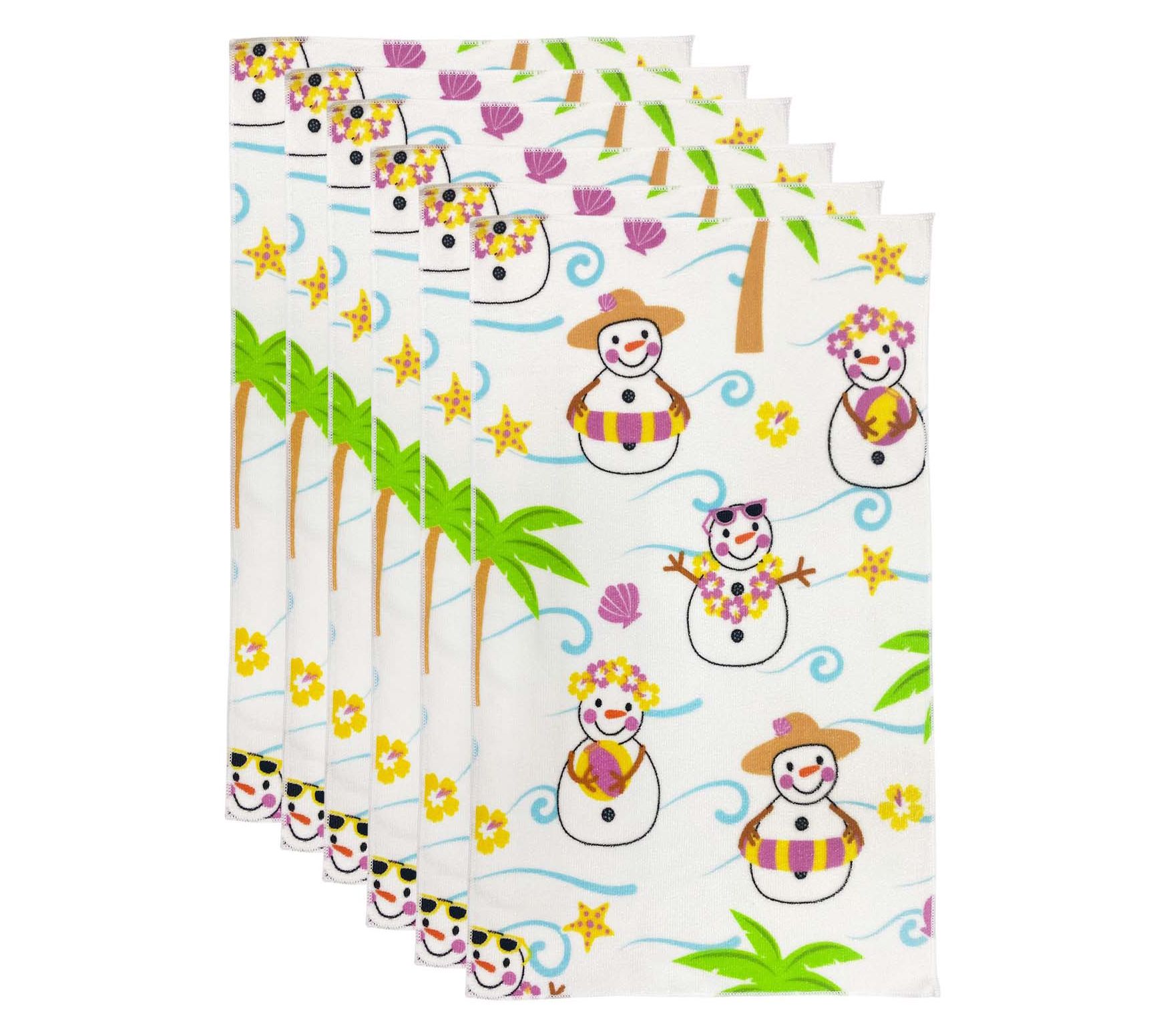 "As Is" Temp-tations Seasonal Set of (6) Microfiber 15" x 25" Towel