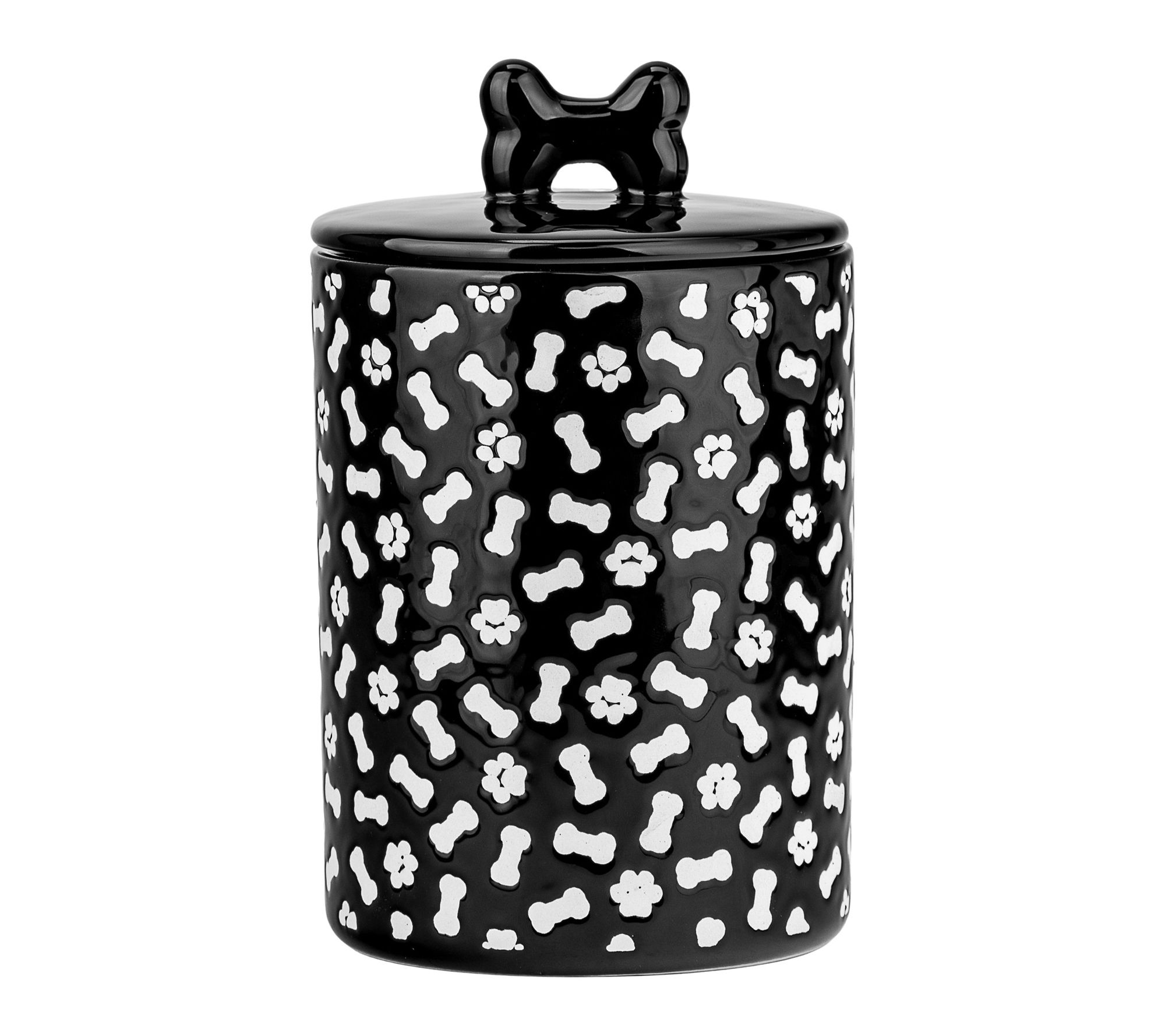 10 Strawberry Street Paw & Bone Wax Resist Ceramic Treat Jar