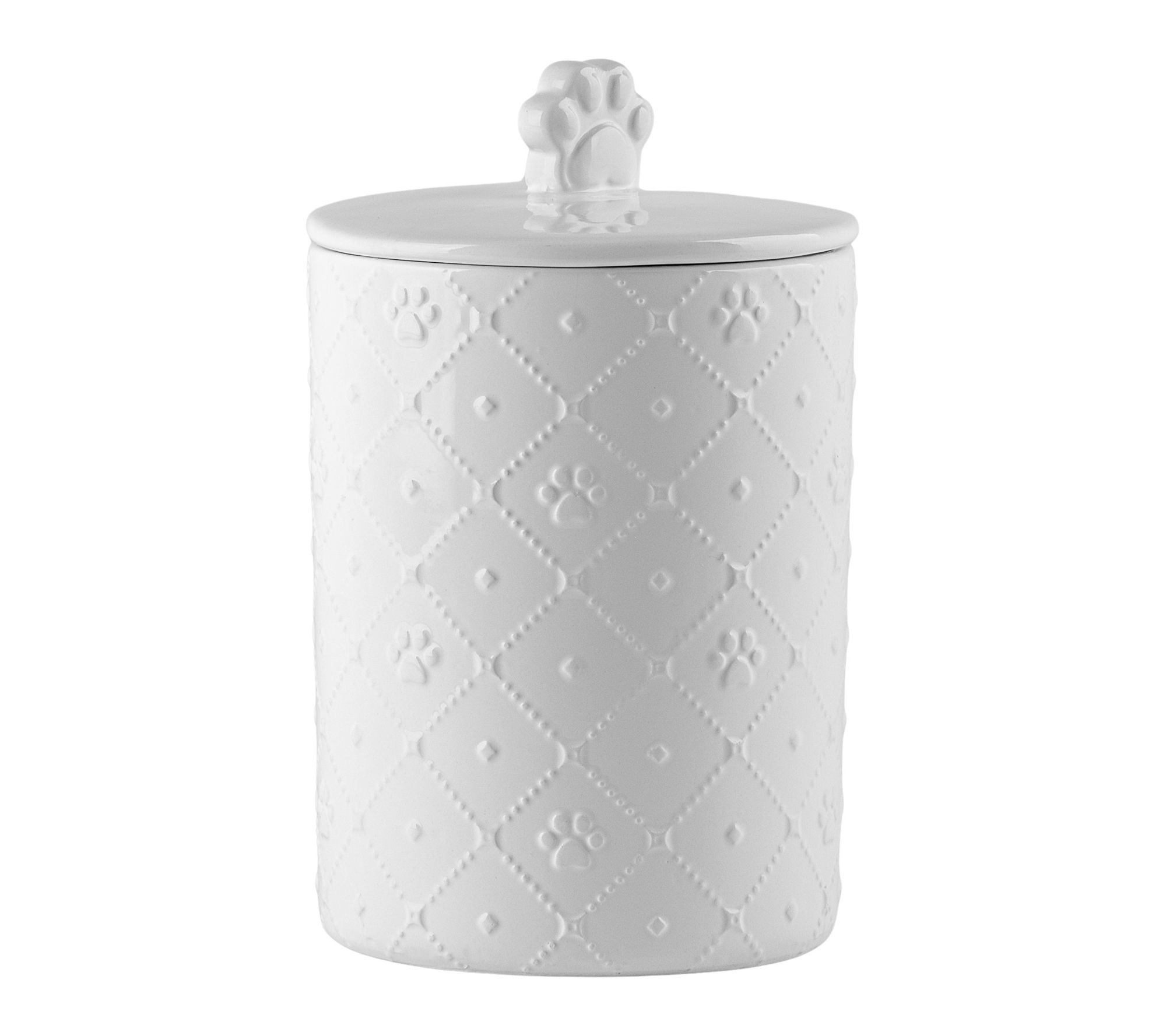 10 Strawberry Street Paw & Bone Wax Resist Ceramic Treat Jar