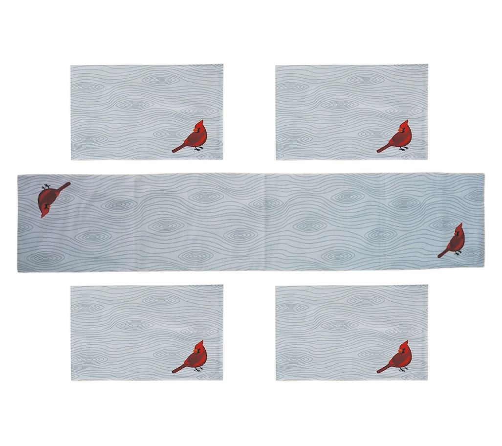"As Is" Temp-tations Holiday 5-Piece Placemat and Runner Set