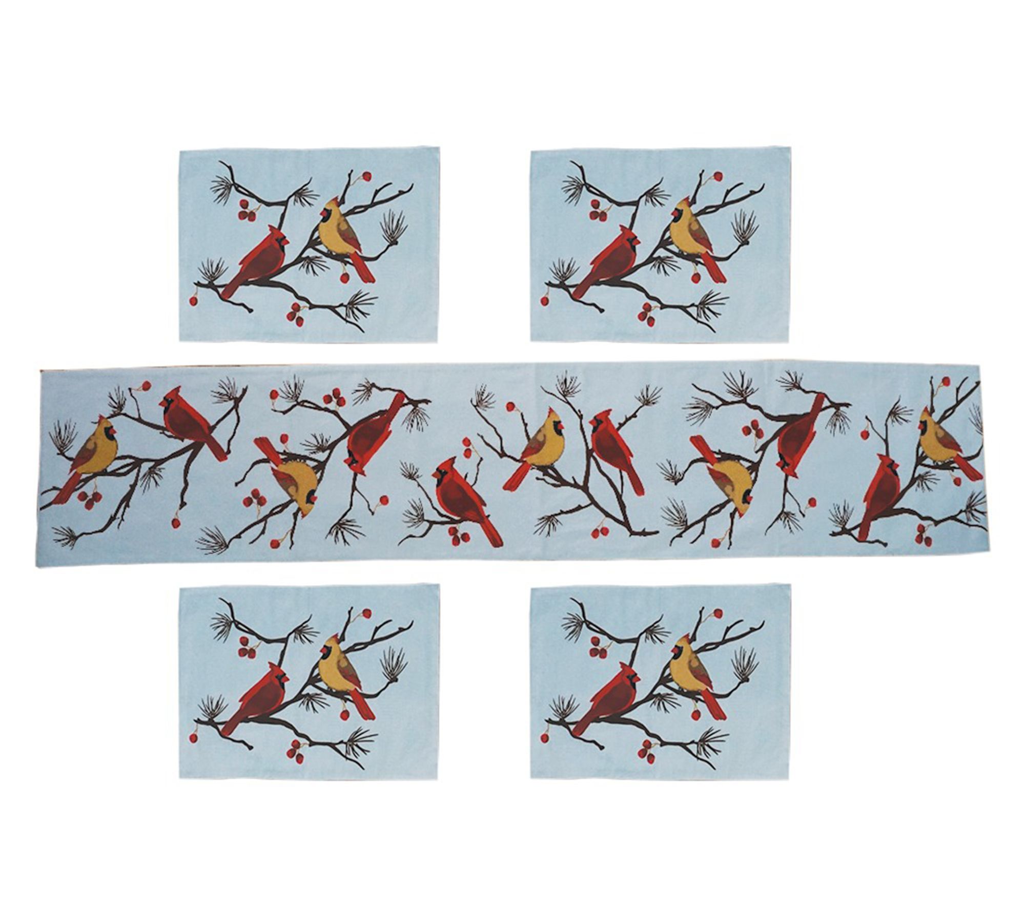 "As Is" Temp-tations Holiday 5-Piece Placemat and Runner Set