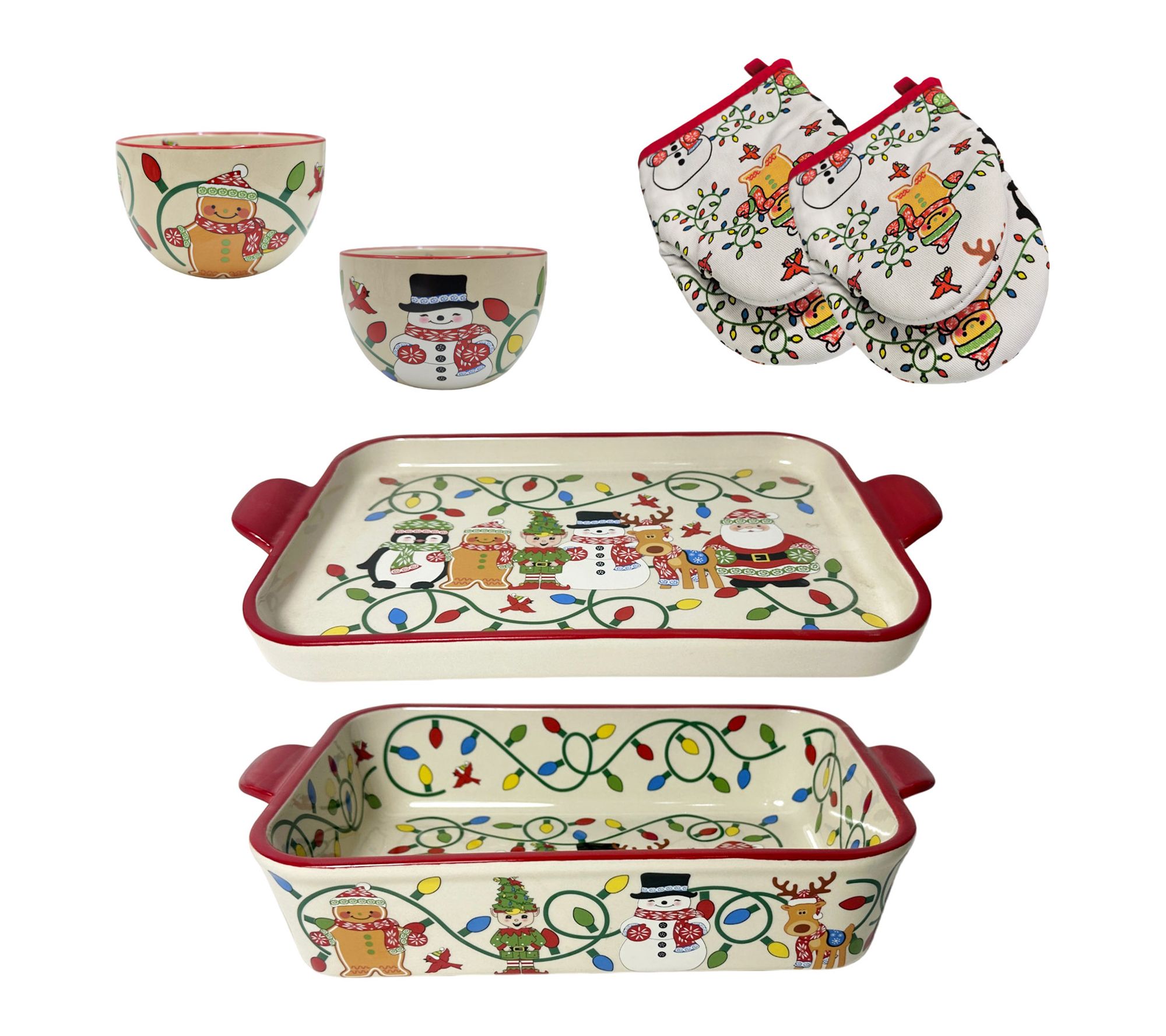 Temp-tations 11x7 Baker with Lid-it, Ramekins and Mini Mitts