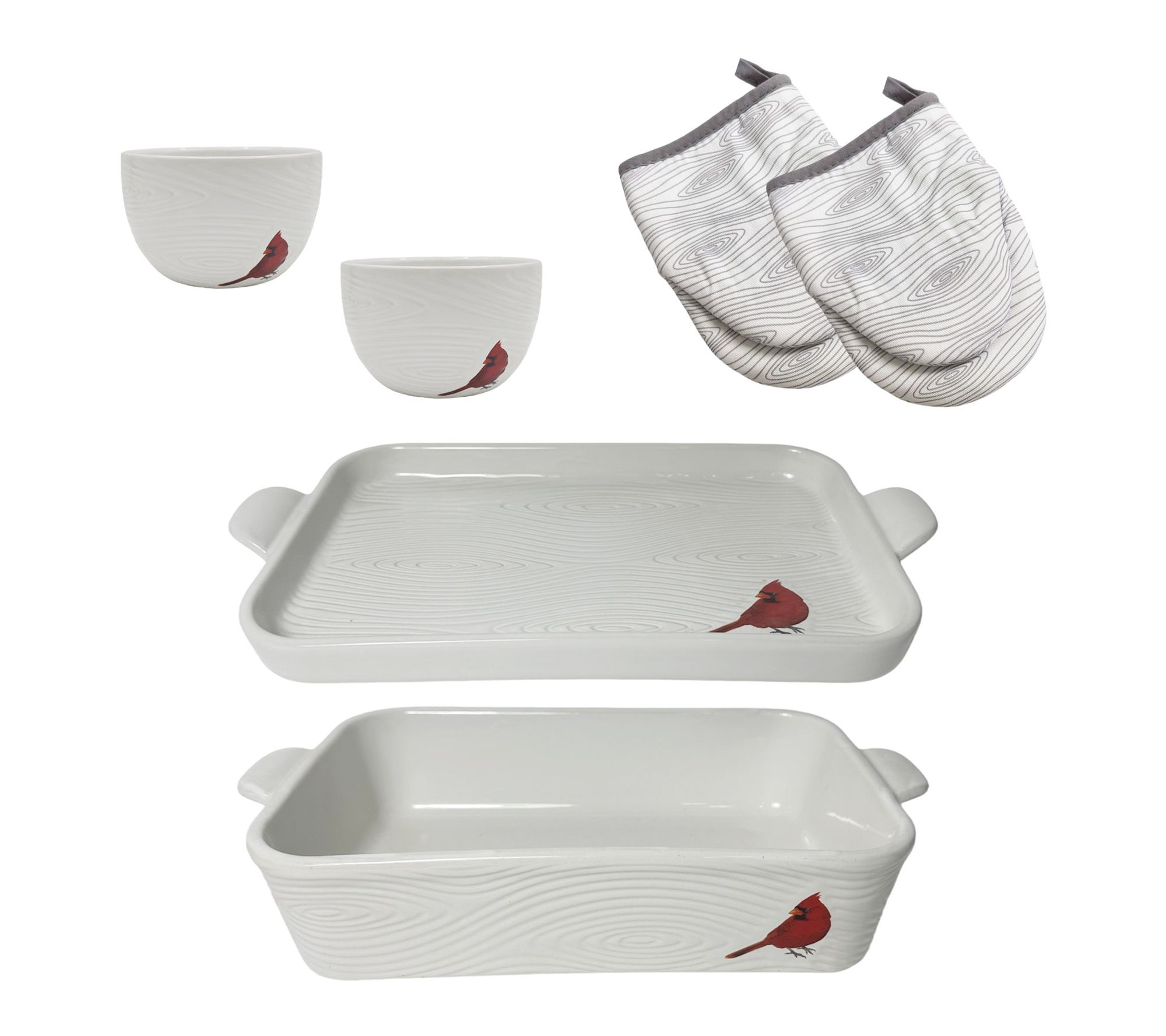 Temp-tations 11x7 Baker with Lid-it, Ramekins and Mini Mitts