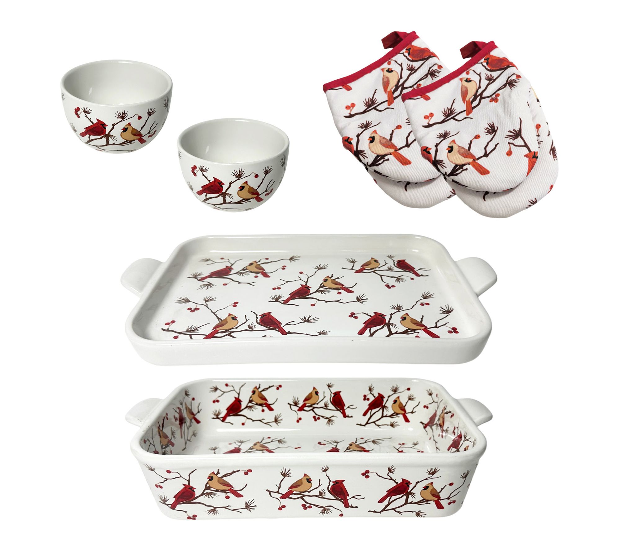 Temp-tations 11x7 Baker with Lid-it, Ramekins and Mini Mitts