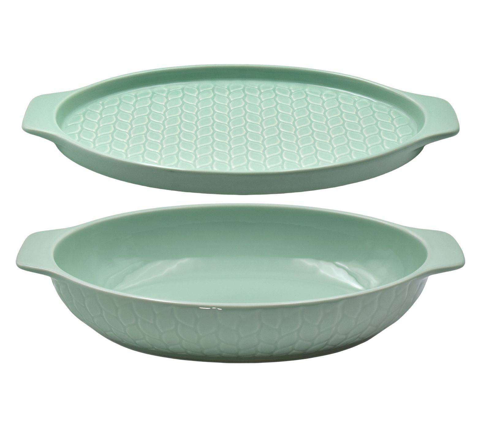 "As Is" Temp-tations Carved Willow 3-qt Shallow Casserole w/Lid