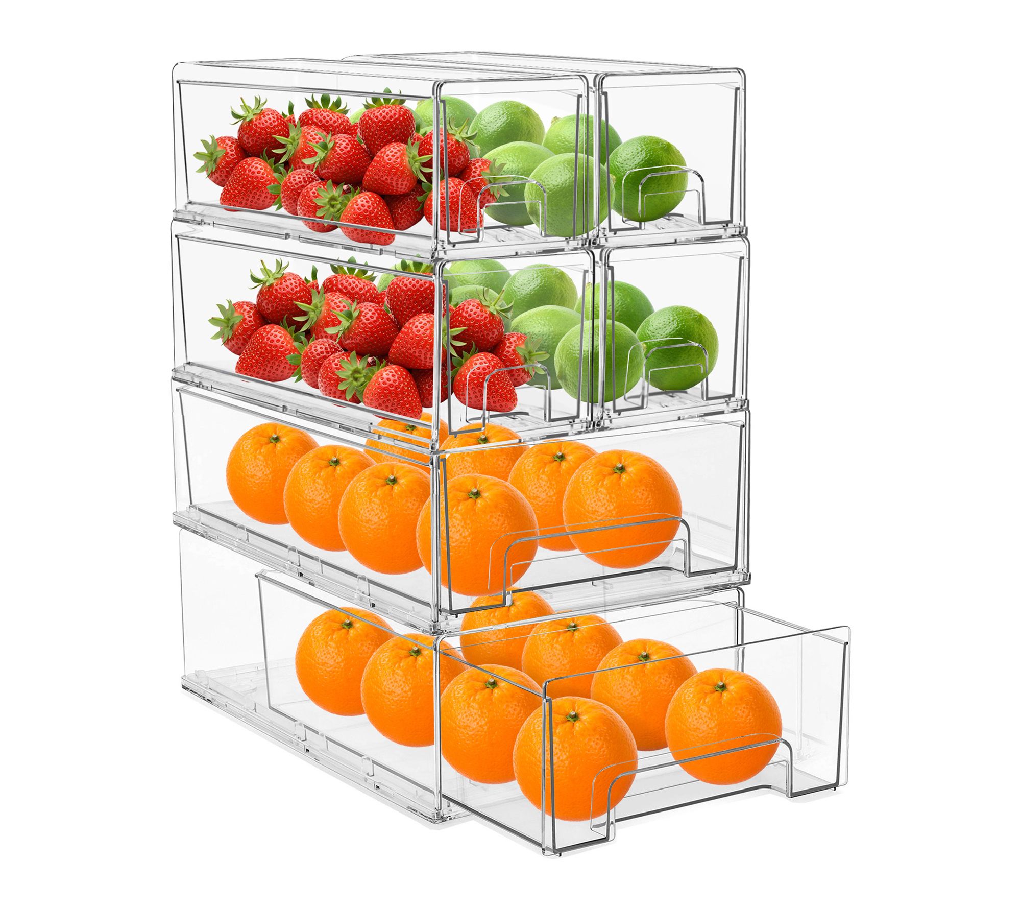 Sorbus Set of 6 Clear Pull-Out Drawers with Handles - QVC.com