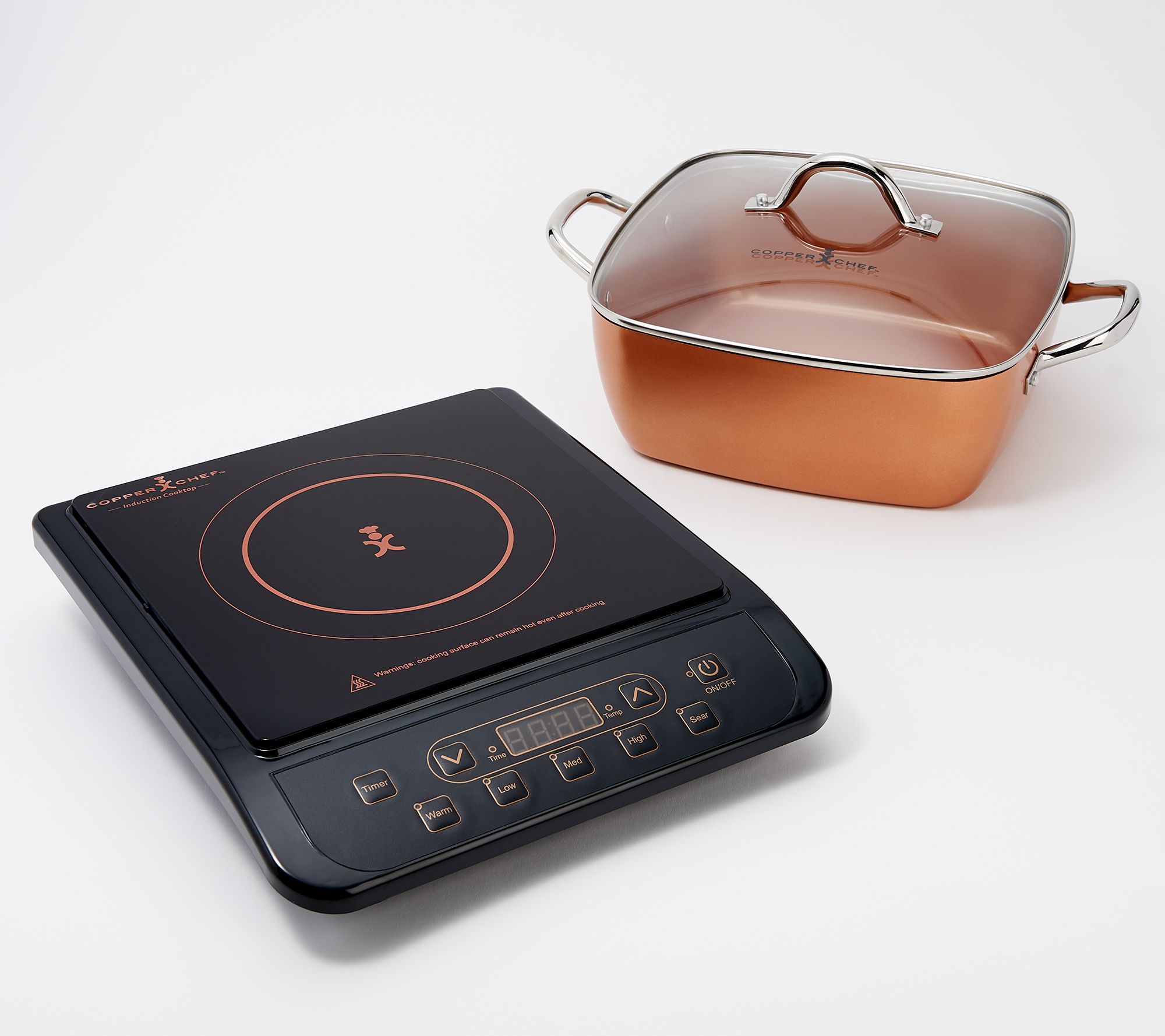 Copper Chef 1300w Induction Cooktop With 11 Casserole 5 Piece Set