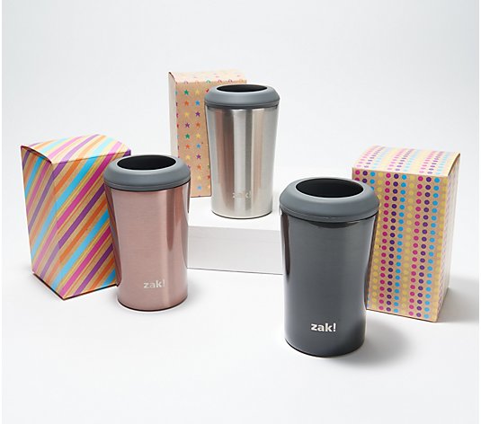 Zak! Designs S/3 4-in-1 Insulated Can & Bottle Coolers w/Boxes