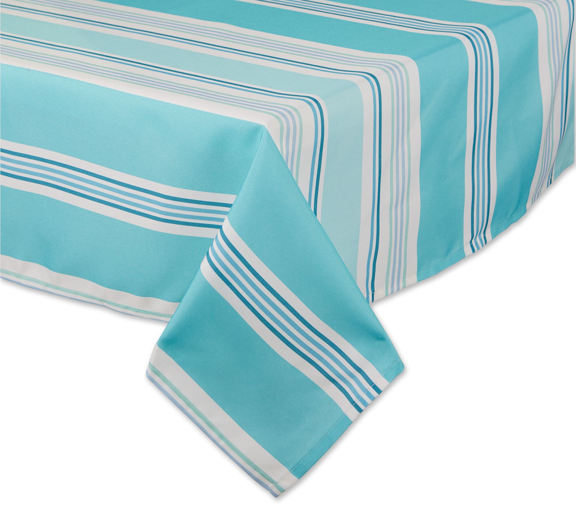 Design Imports 60" x 84" Zip Beach Stripe Outdoor Tablecloth