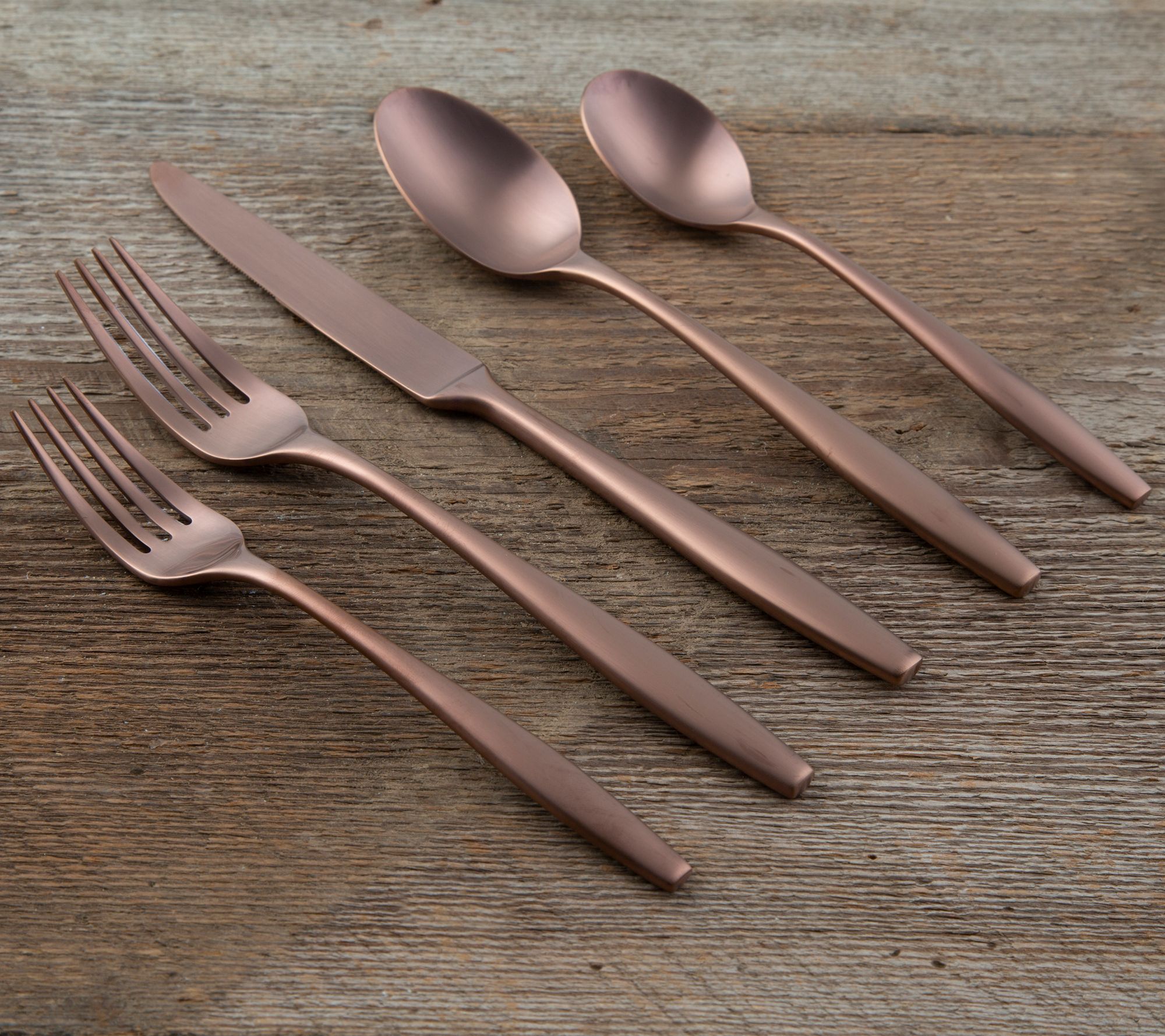 Cambridge Silversmiths Lorenn Copper Satin 20-Piece Flatware Set, Service for 4