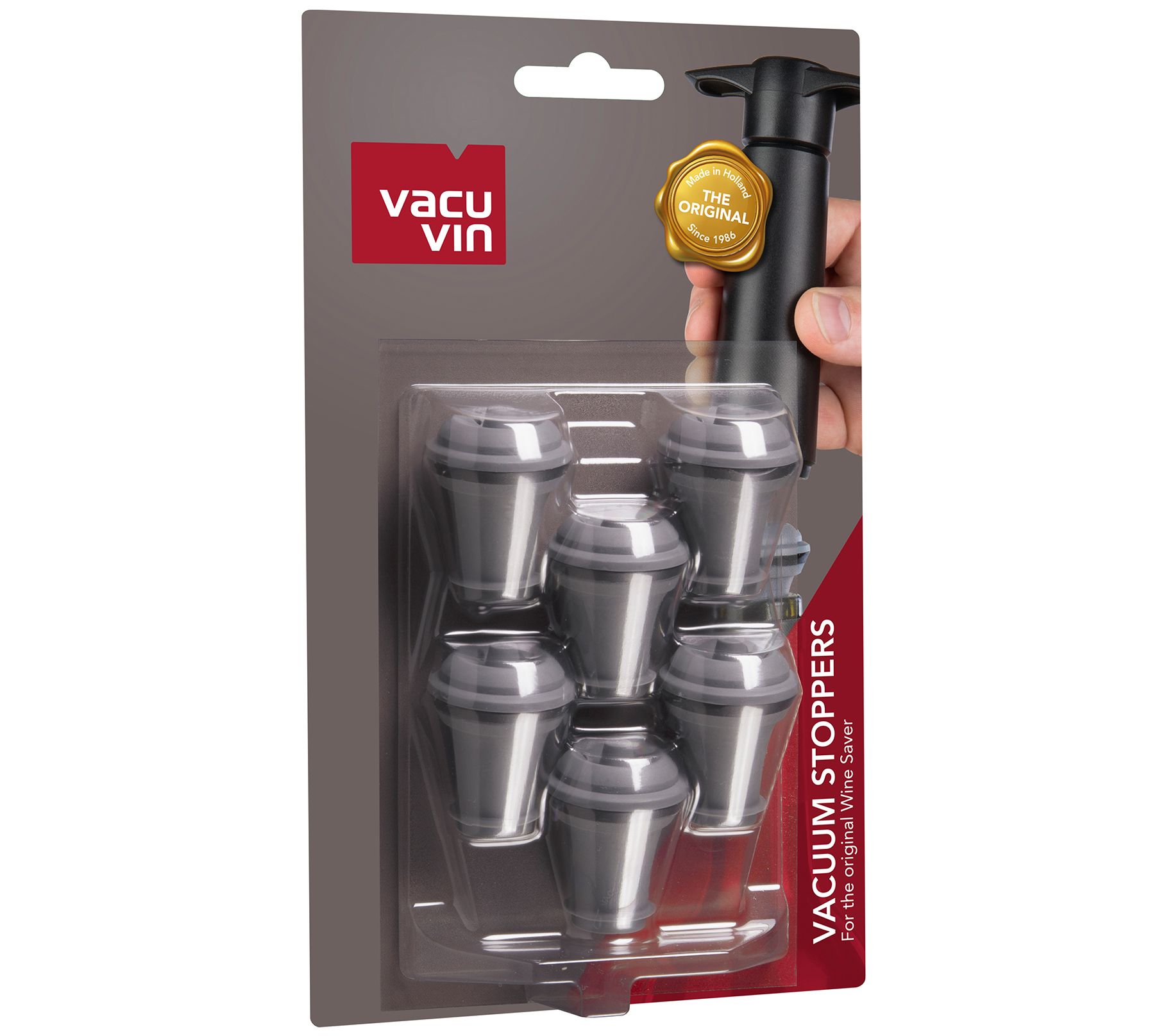 Vacu Vin Wine Saver - Stainless Steel - 1 Pump 2 Stoppers 2 Servers - Wine  Stoppers for Bottles with Vacuum Pump and Pourer - Reusable - Made in the