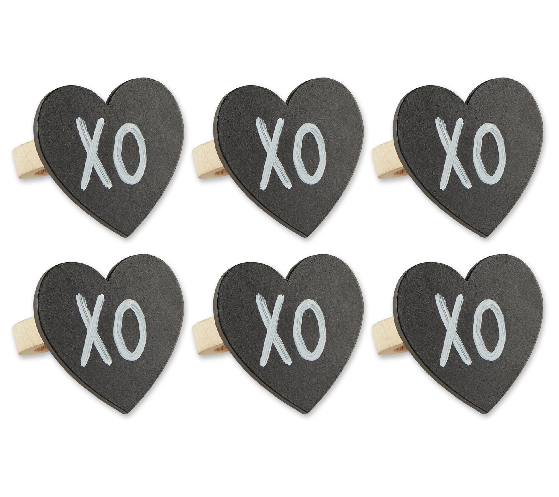 Design Imports Set of 6 Heart Chalkboard Napkin Rings
