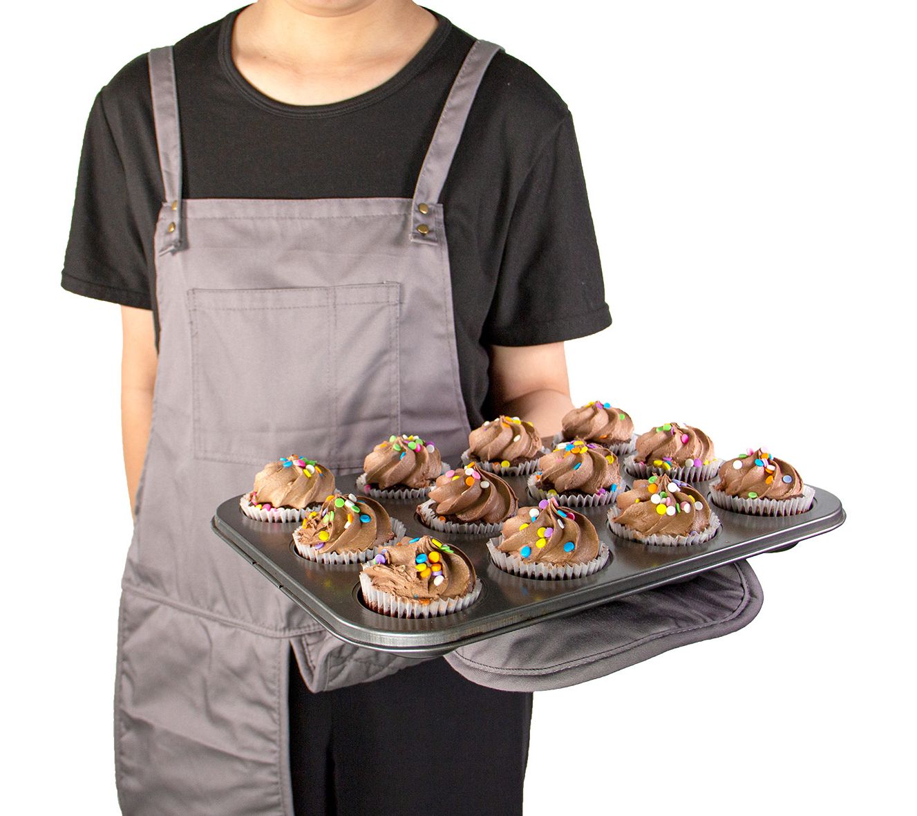 Grand Fusion Apron with Builtin Oven Mitts