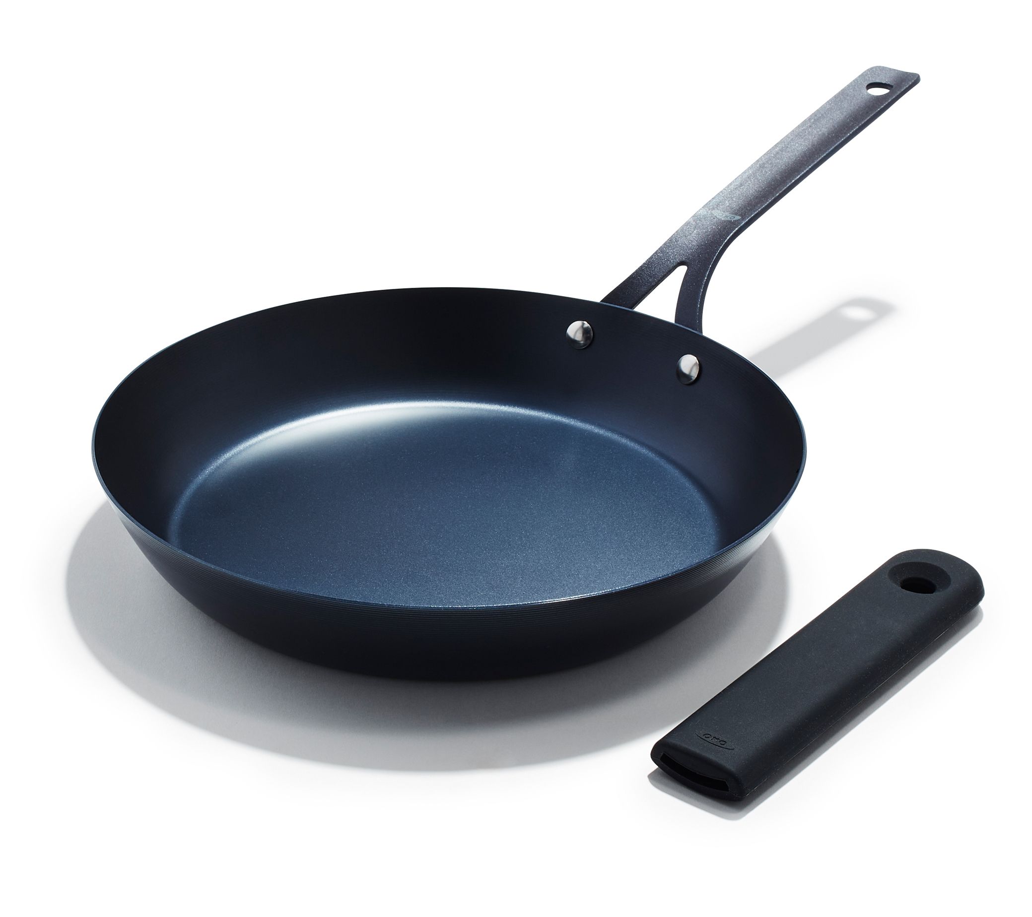 OXO 10" Black Steel Frying Pan with Silicone Sl eve