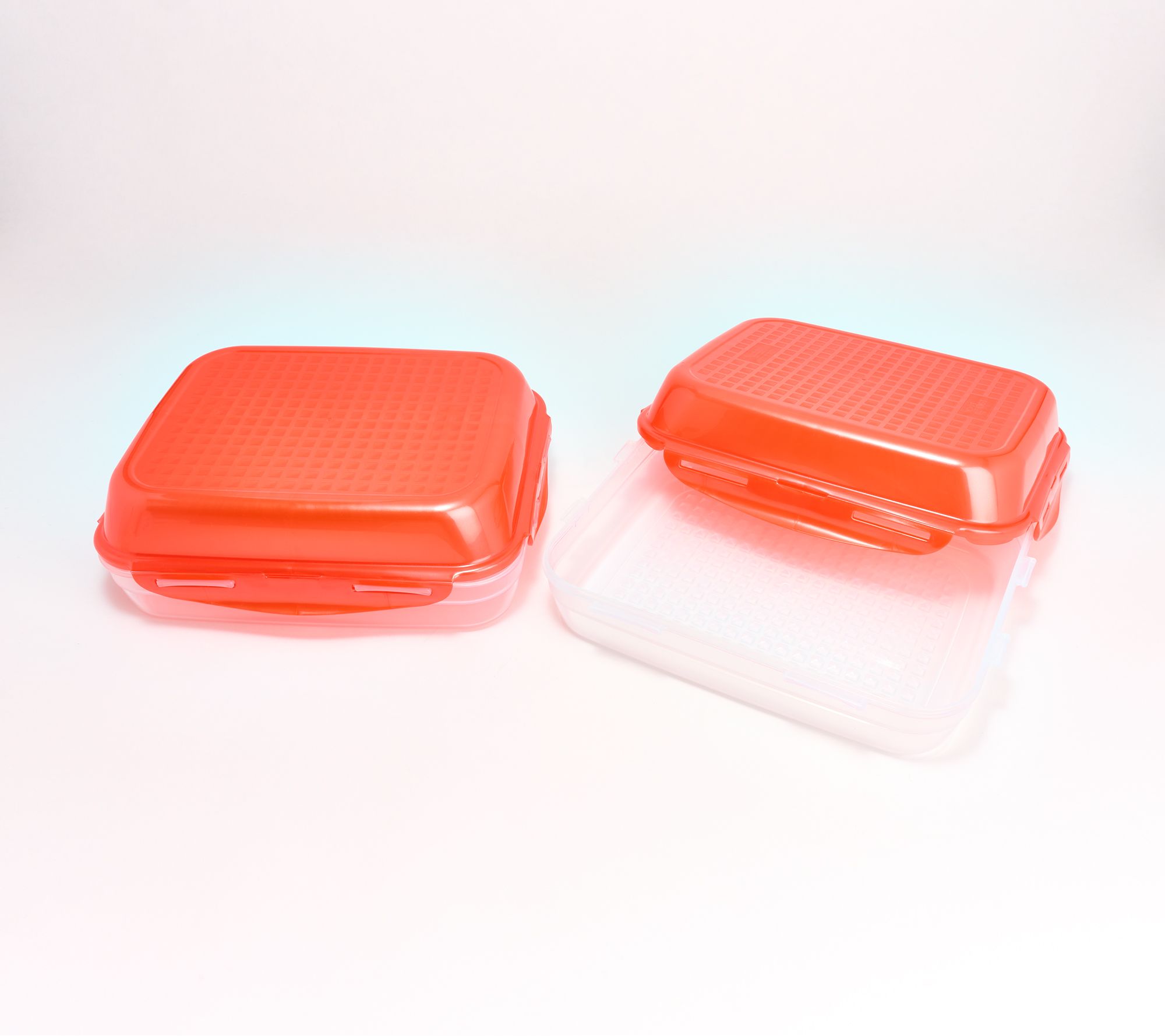 LocknLock Set of 2 Large Rectangles w/ Domed Lids