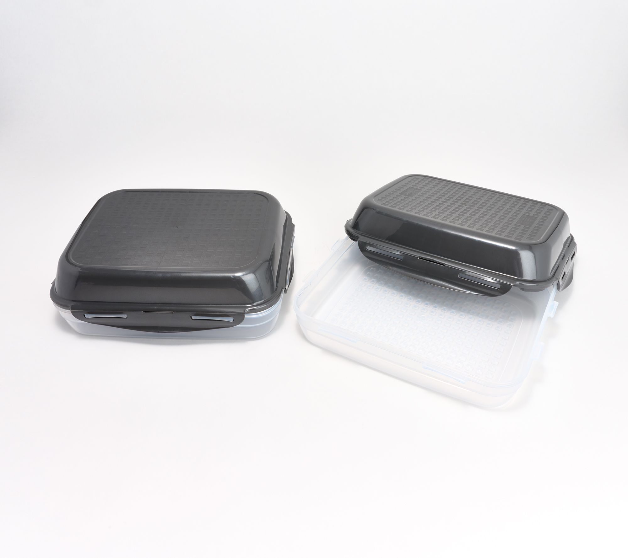 LocknLock Set of 2 Large Rectangles w/ Domed Lids