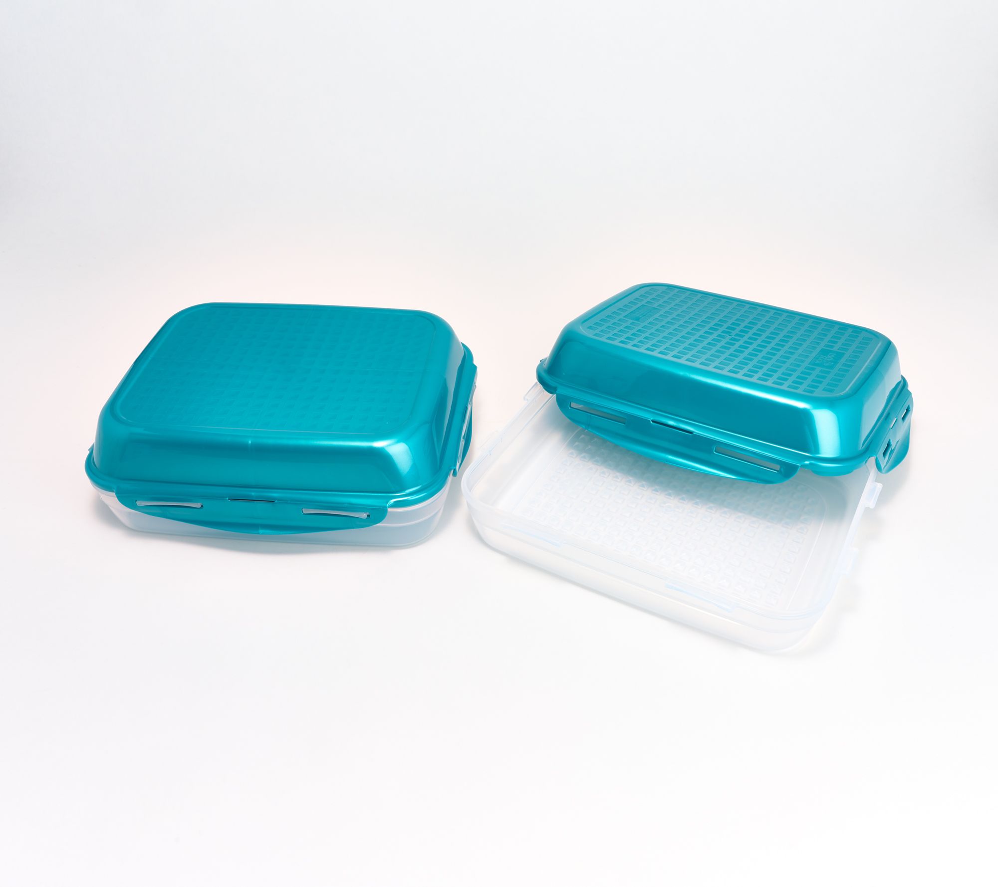 LocknLock Set of 2 Large Rectangles w/ Domed Lids