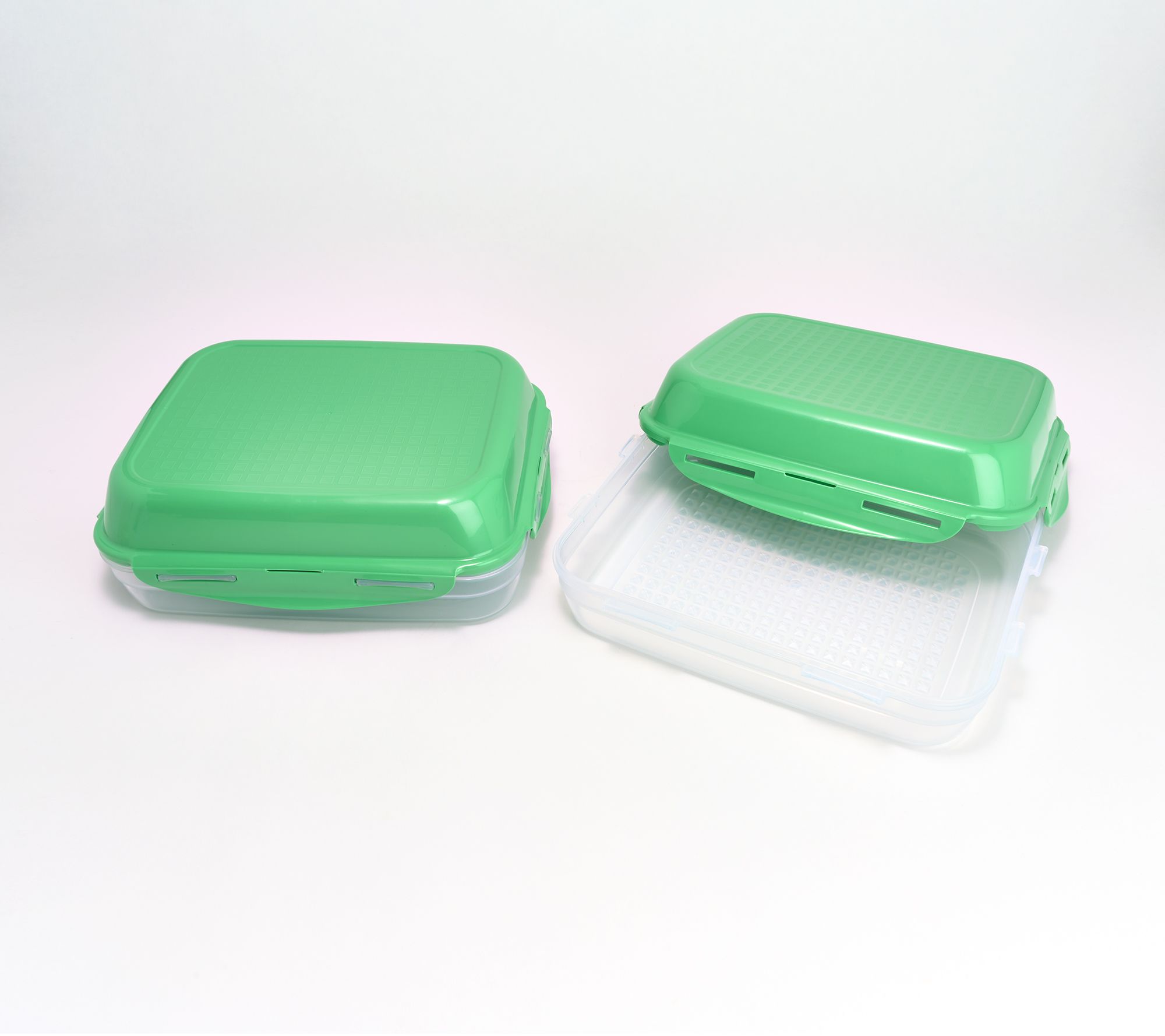 LocknLock Set of 2 Large Rectangles w/ Domed Lids
