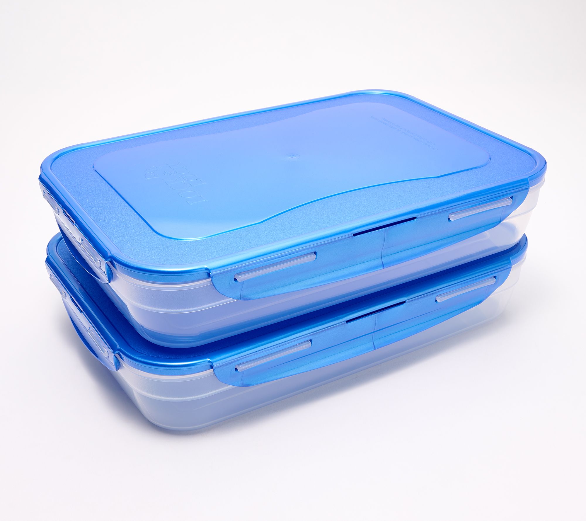 LocknLock Set of (2) 14-cup Shallow Rectangle Containers