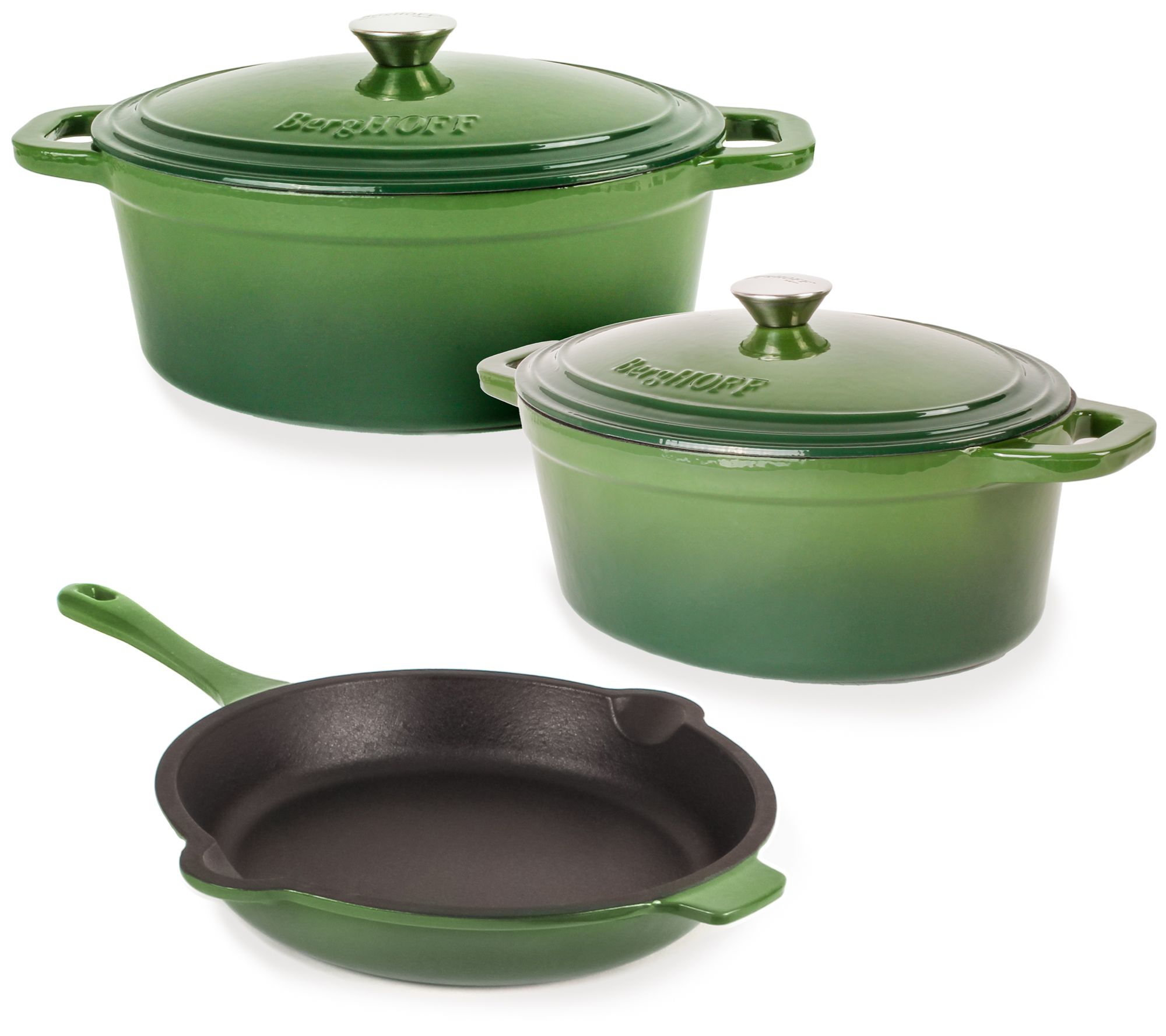 BergHOFF Neo 5P c 5qt. & 8qt. C ast Iron Oval D utch Oven Set