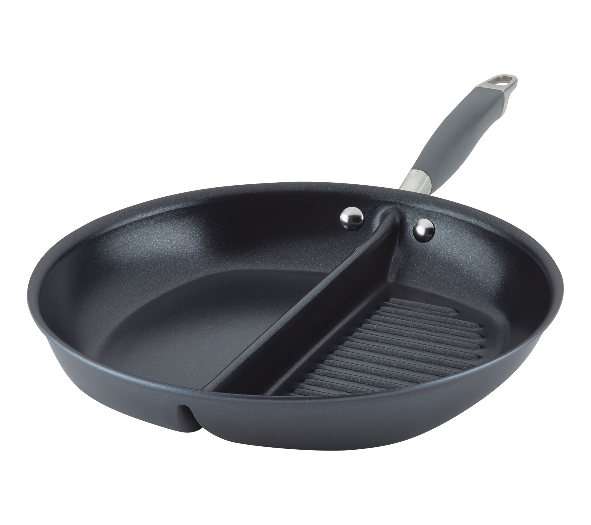 Anolon Advanced Home Hard-Anodized Grill & Griddle Pan, 12.5in