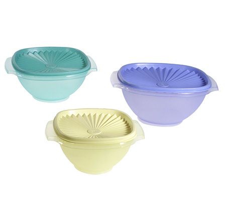 Tupperware Classics 3 Piece Servalier Bowl Set - QVC.com