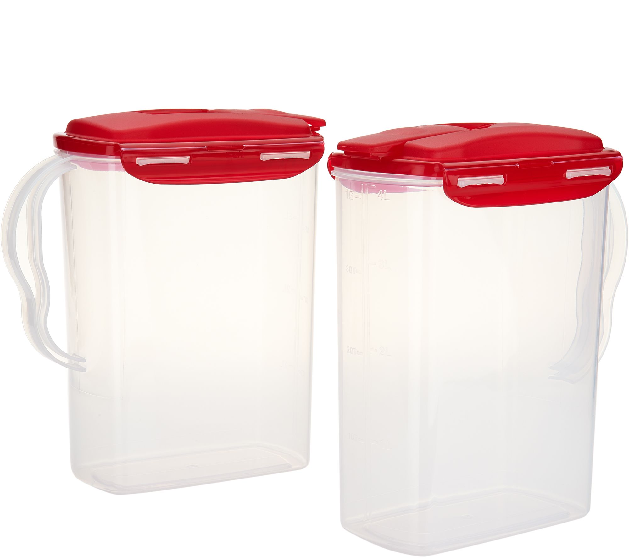 LocknLock Set of 2 1/2-Gallon Pitchers with Locking Lids 