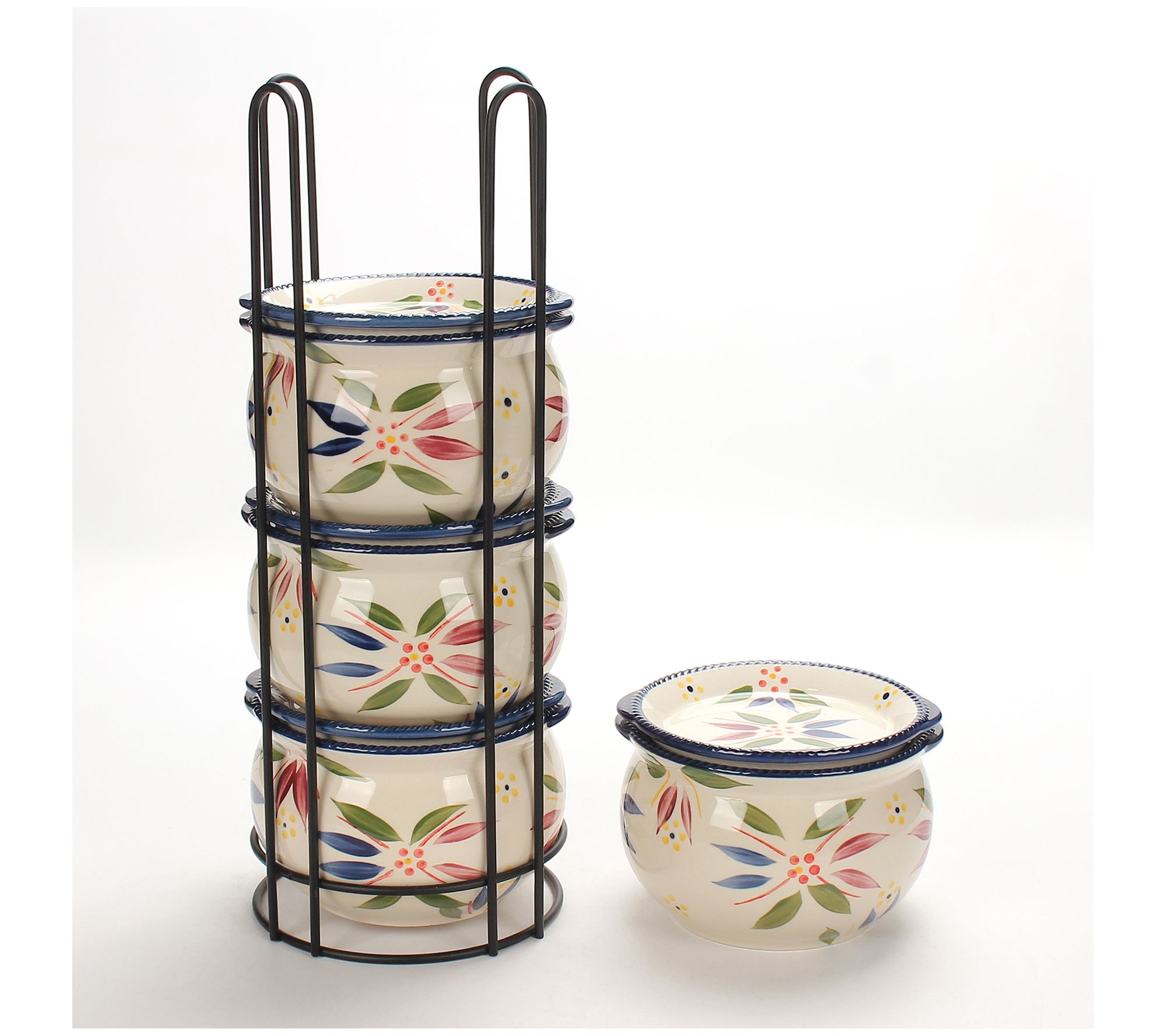 "As Is" Temp-tations Old World 9-Pc Stack-a-Bowls with Wire Rack