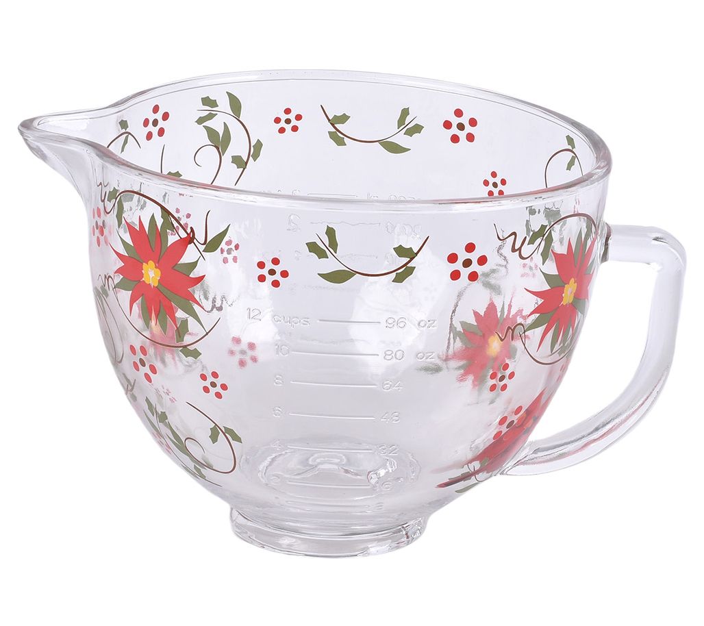 "As Is" Temp-tations Seasonal 5-Qt Glass Batter Bowl