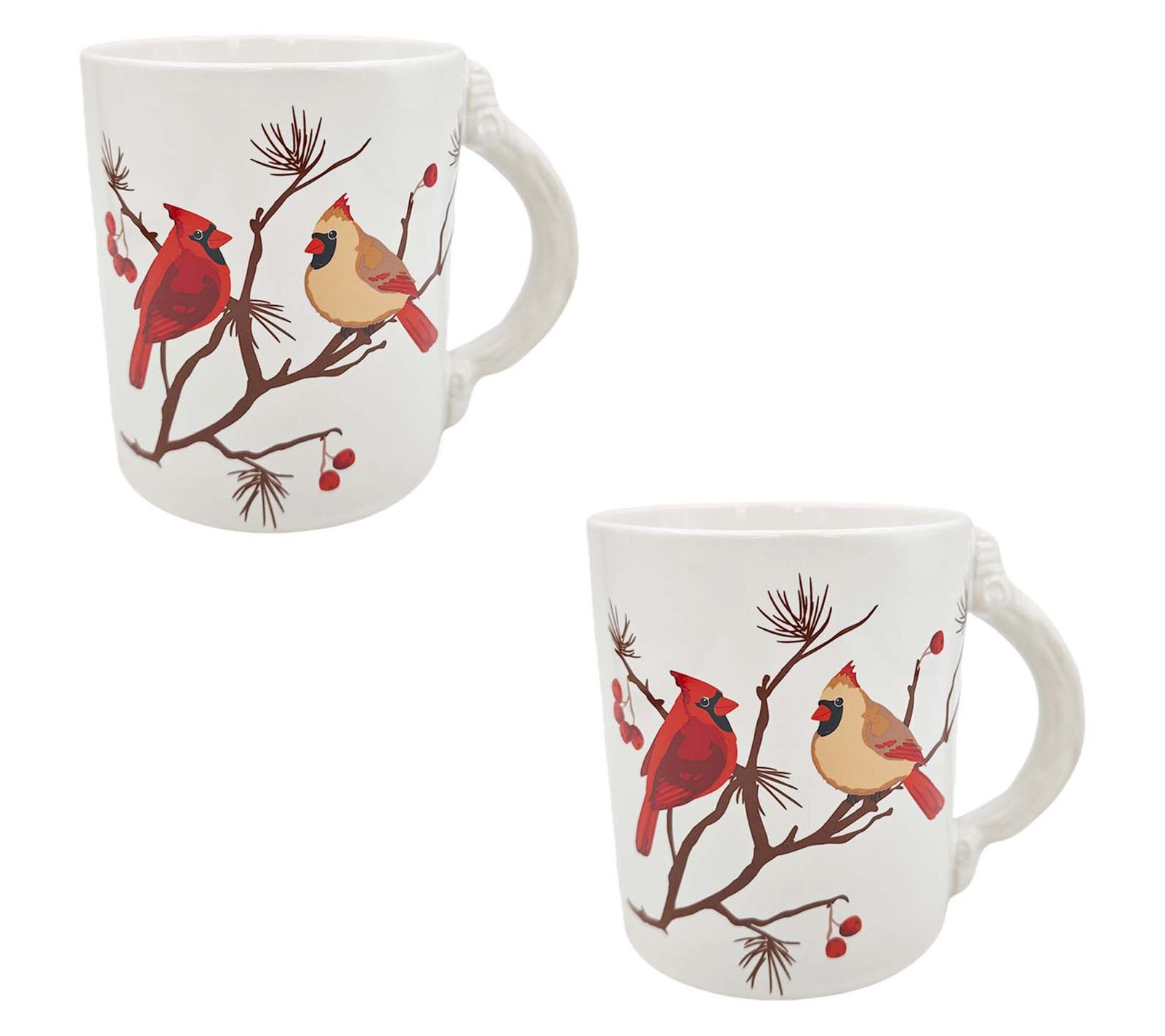 "As Is" Temp-tations Set of (2) 18oz Mugs w/ Figural Icon Handles