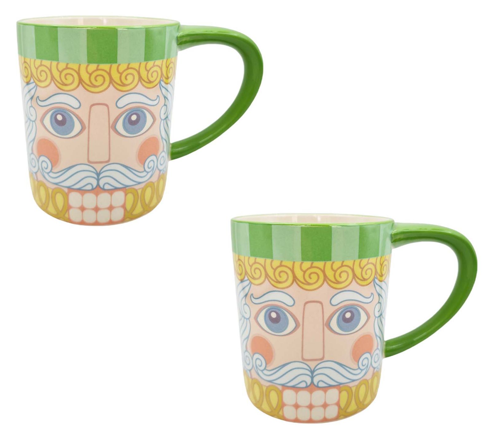 "As Is" Temp-tations Set of (2) 18oz Mugs w/ Figural Icon Handles