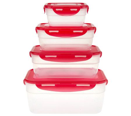 Lock & Lock 4-piece Nestable Rectangle Storage Set - QVC.com