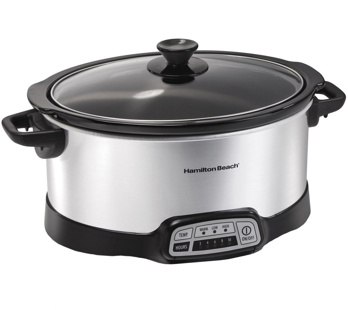 Programmable Slow Cooker with locking lid 8.5 Quart Digital Stainless Steel  New