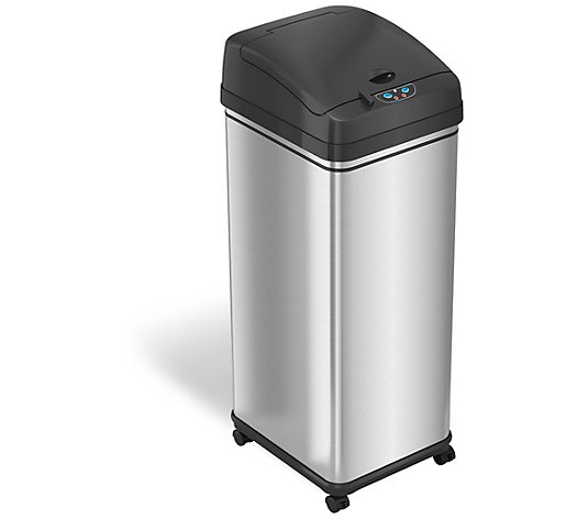 iTouchless Glide 13-Gallon Sensor Trash Can with Wheels