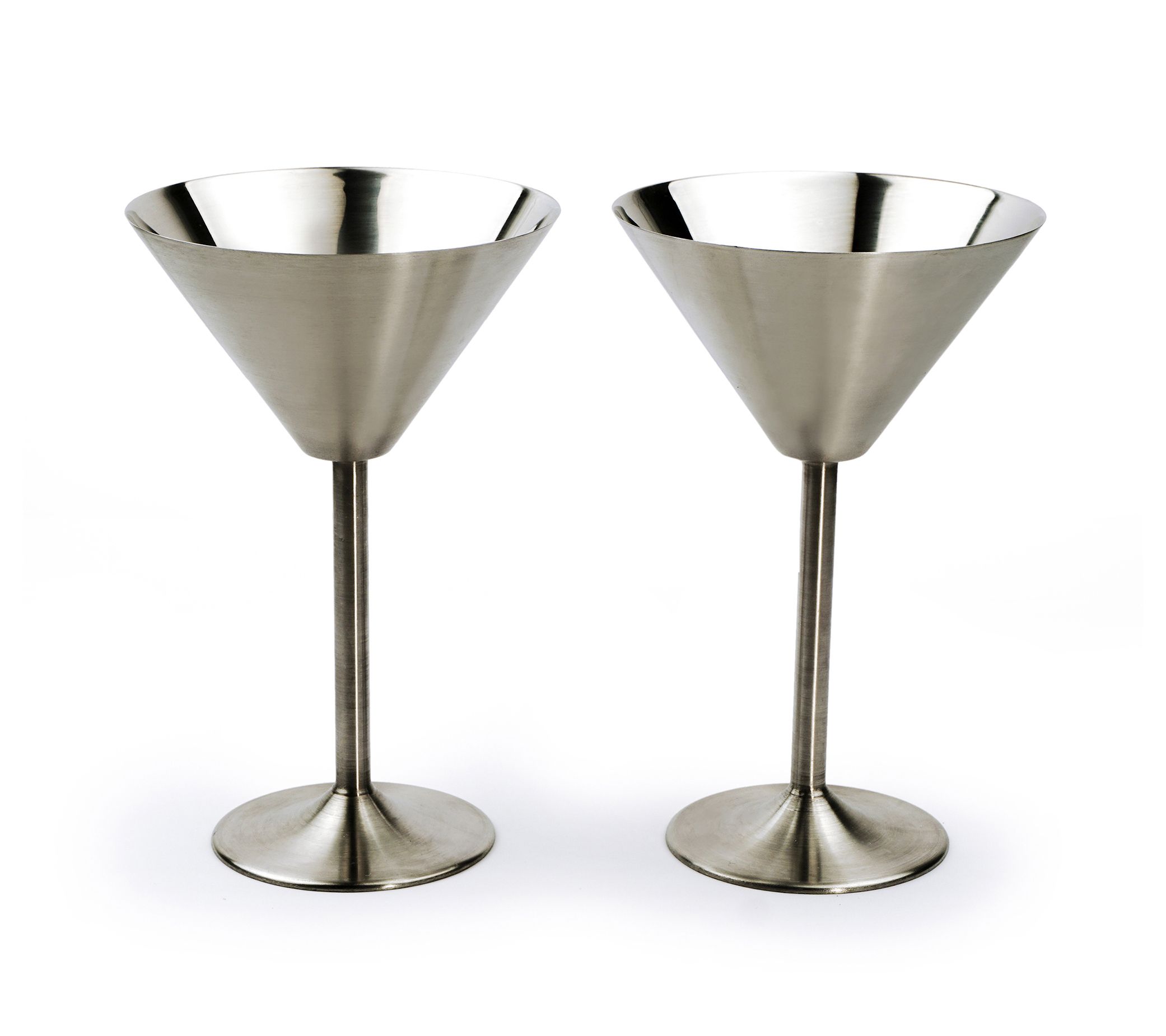 RSVP Set of 2 Stainless Steel Martini Glasses
