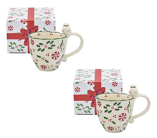 Temp-tations Special Edition Seasonal S/2 18-oz Mugs with Gift Boxes