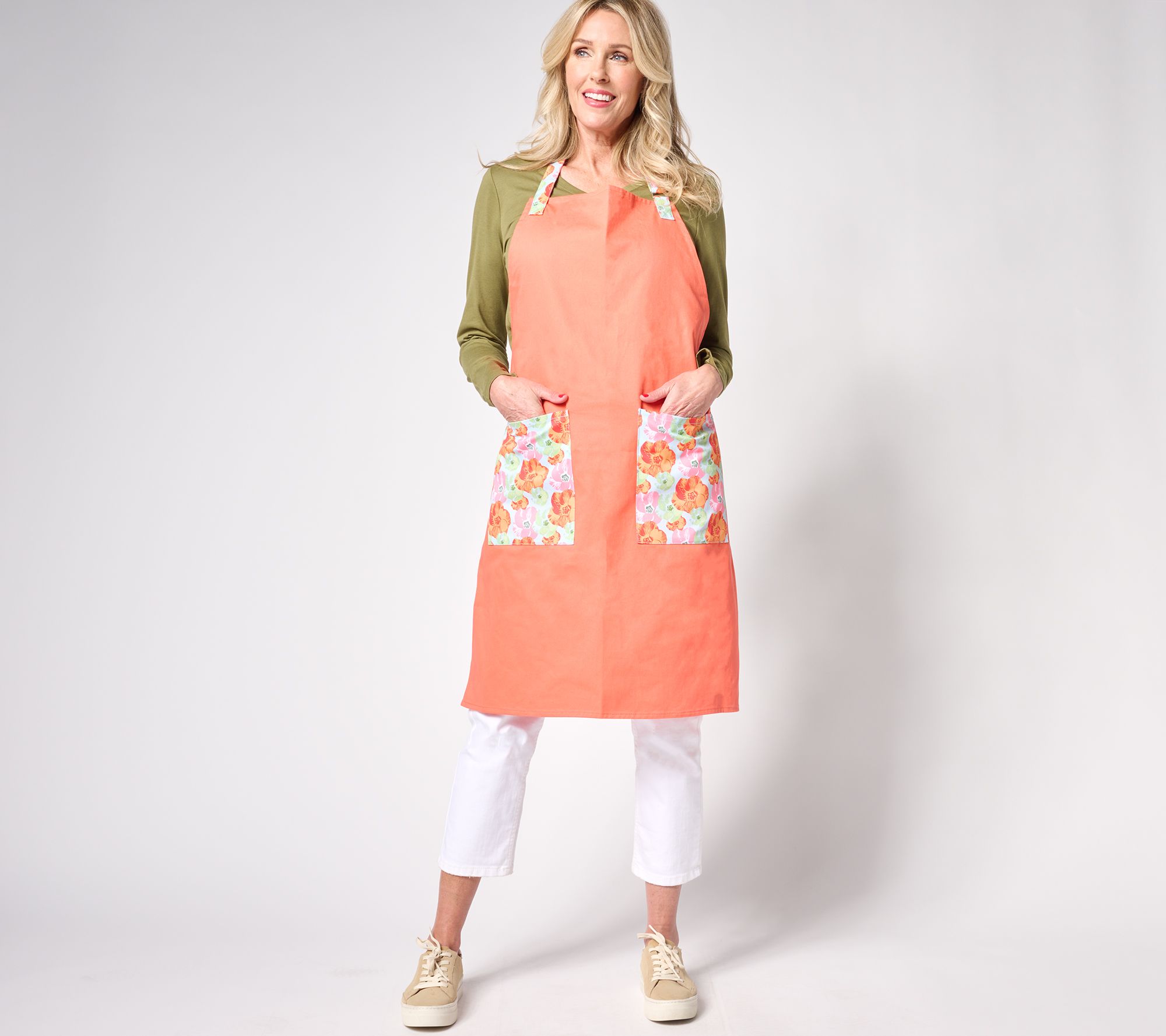 Carla Hall Sweet Heritage Two Pocket Printed Kitchen Apron