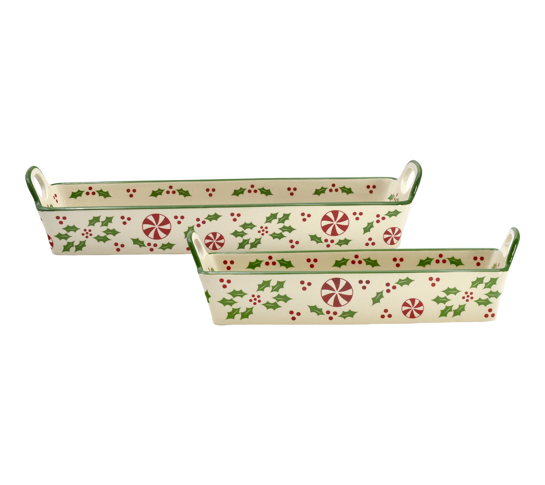 Temp-tations Seasonal Set of (2) Elongated Cracker Trays