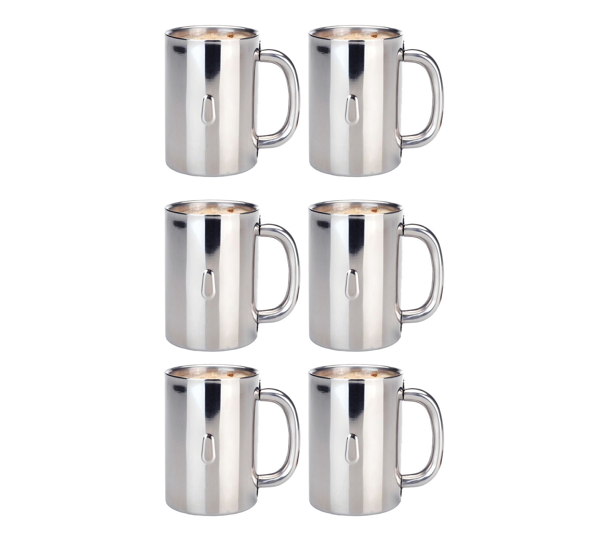 BergHOFF Straight 6Pc 18/10 SS Mug Set, 12 oz