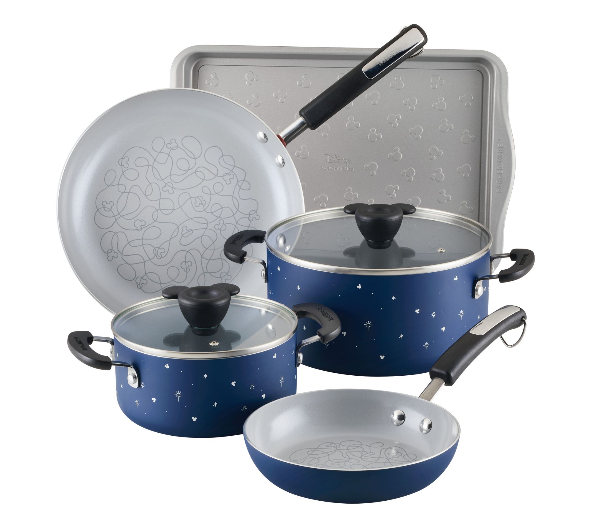 Farberware Disney Bon Voyage 7pc Cookware Set &Baking Sheet