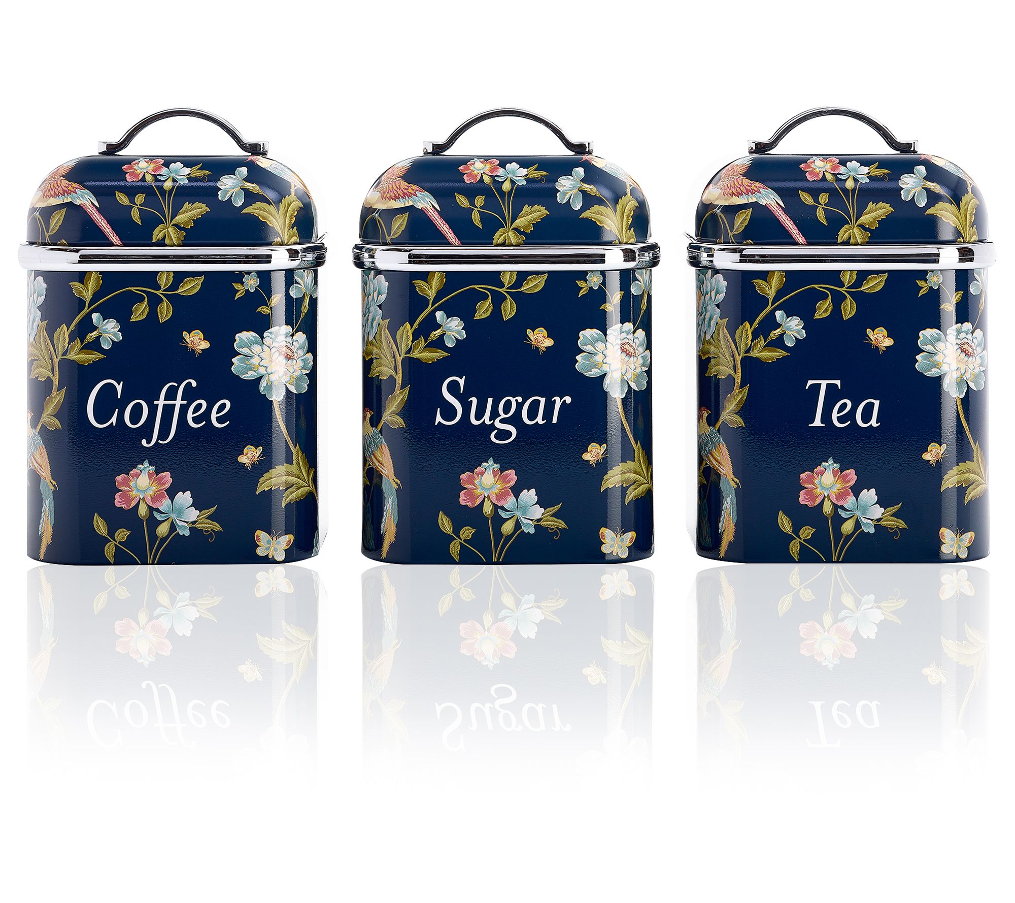 Laura Ashley 3-Piece Coffee, Tea and Sugar Canister Set - QVC.com
