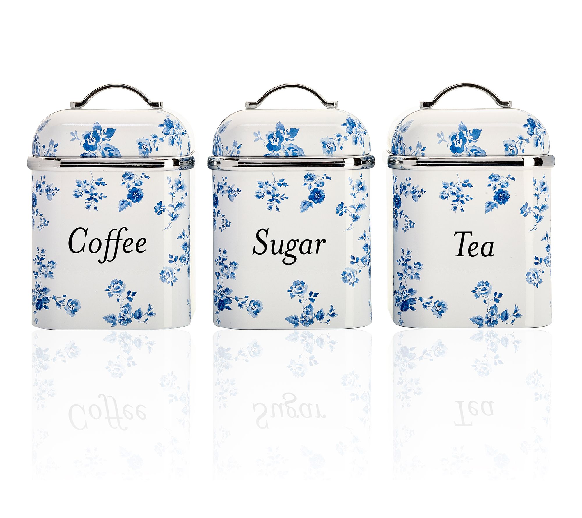 Laura Ashley 3-Piece Coffee, Tea and Sugar Canister Set