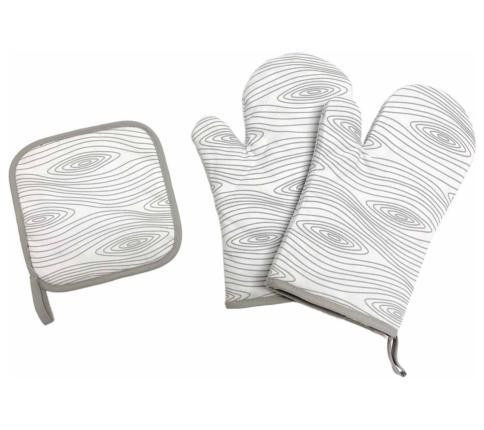 Temp-tations Set of (2) Oven Mitts and Trivet Set