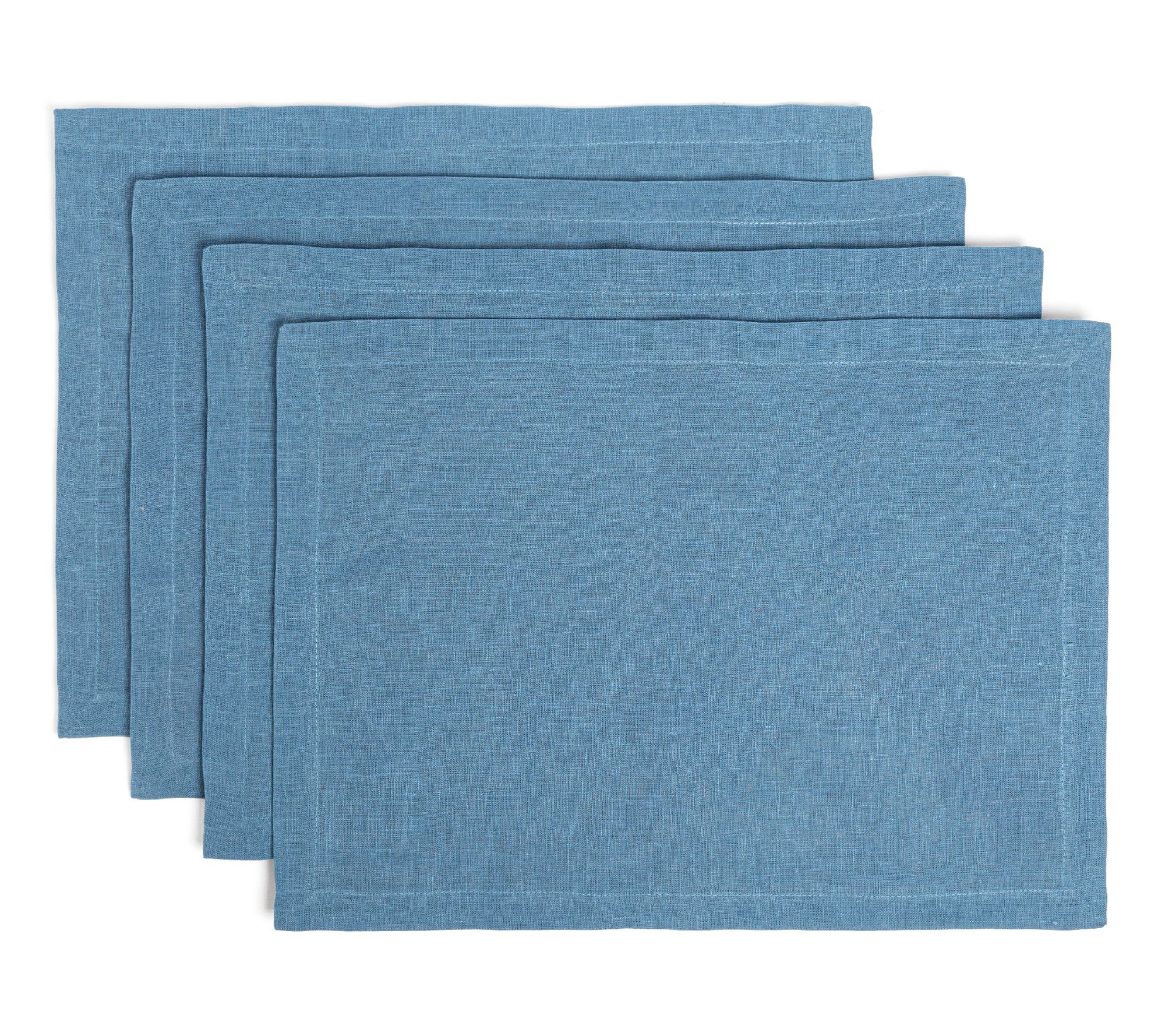 over&back Set of 4 Washed 100%-Linen Woven Placemats