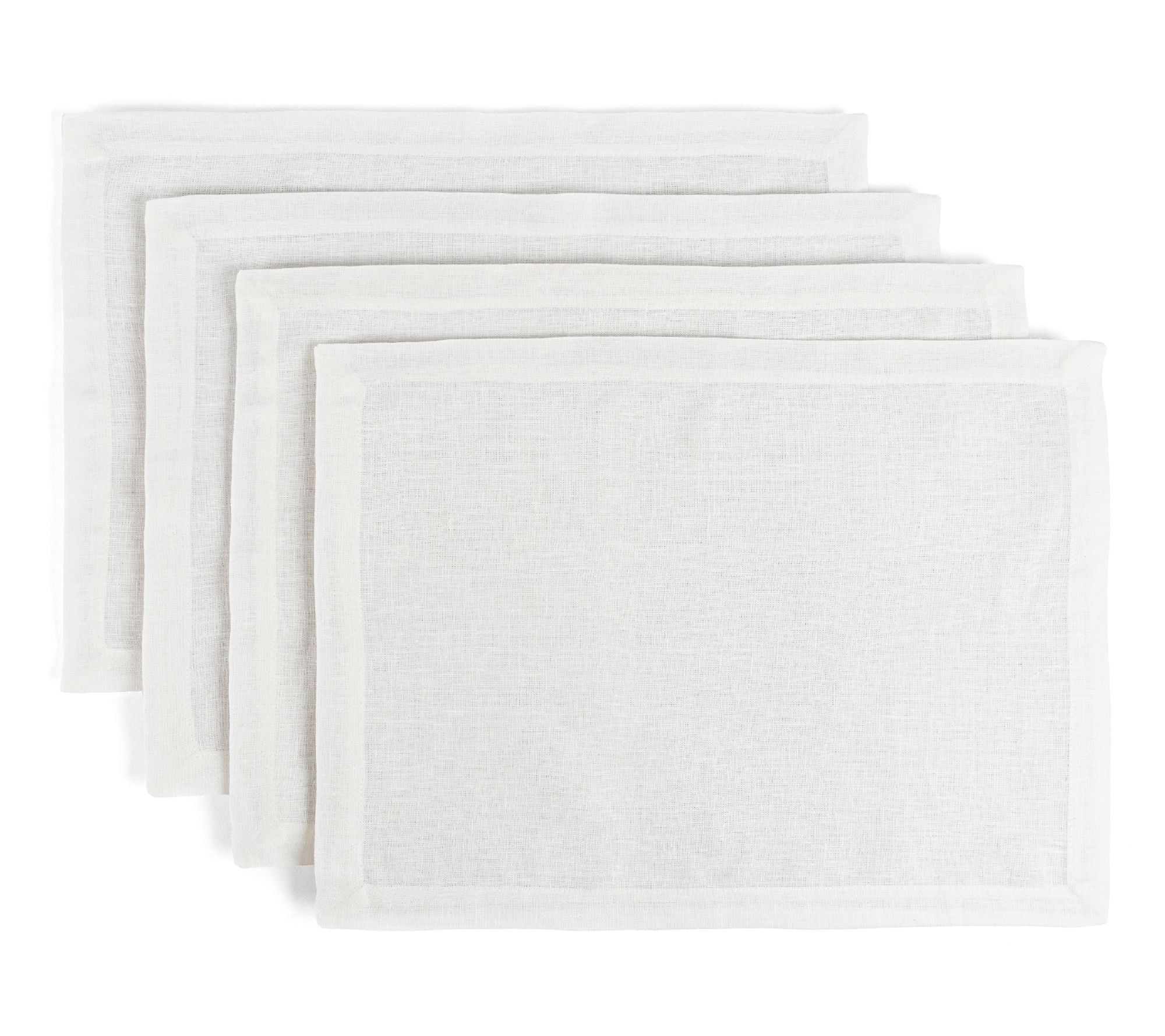 over&back Set of 4 Washed 100%-Linen Woven Placemats