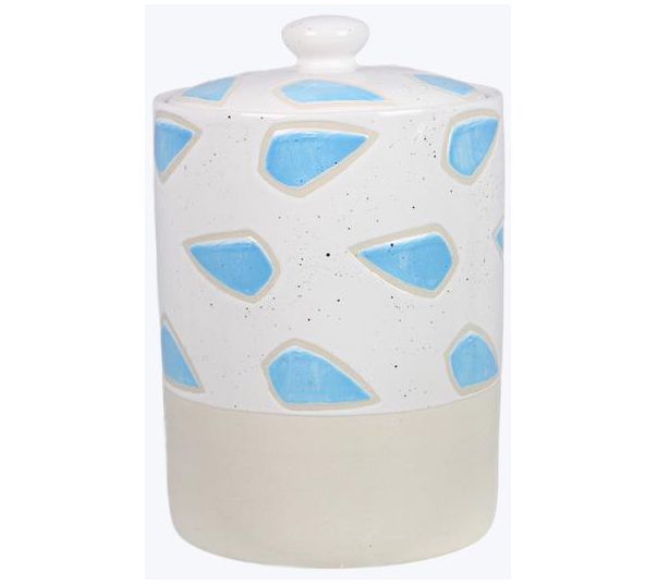 Young's  set of 2 Coastal Stoneware Blue DesignCanister