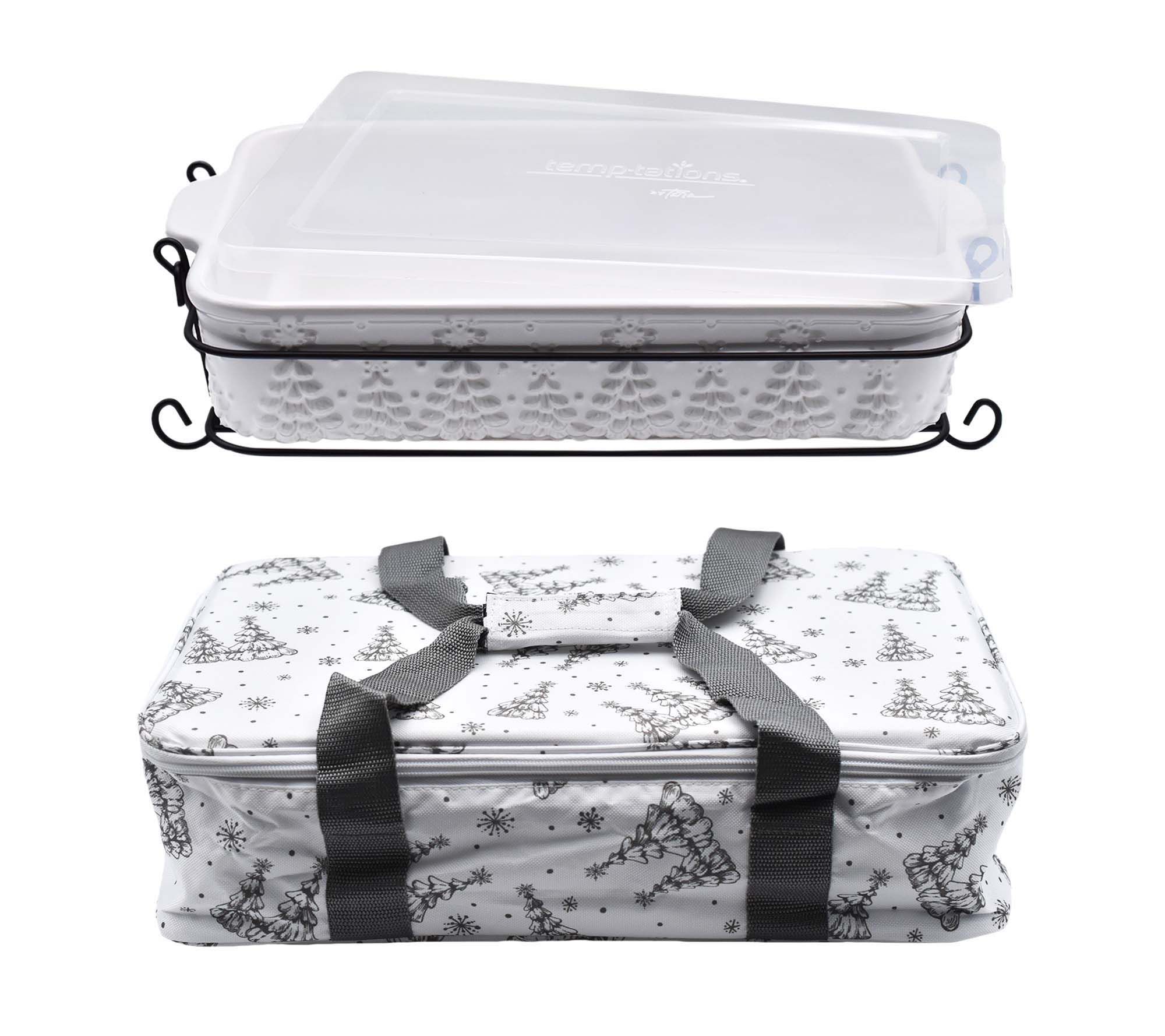 "As Is" Temp-tations 13x9 Baker w/ Tote Bag, Wire Rack & Cover