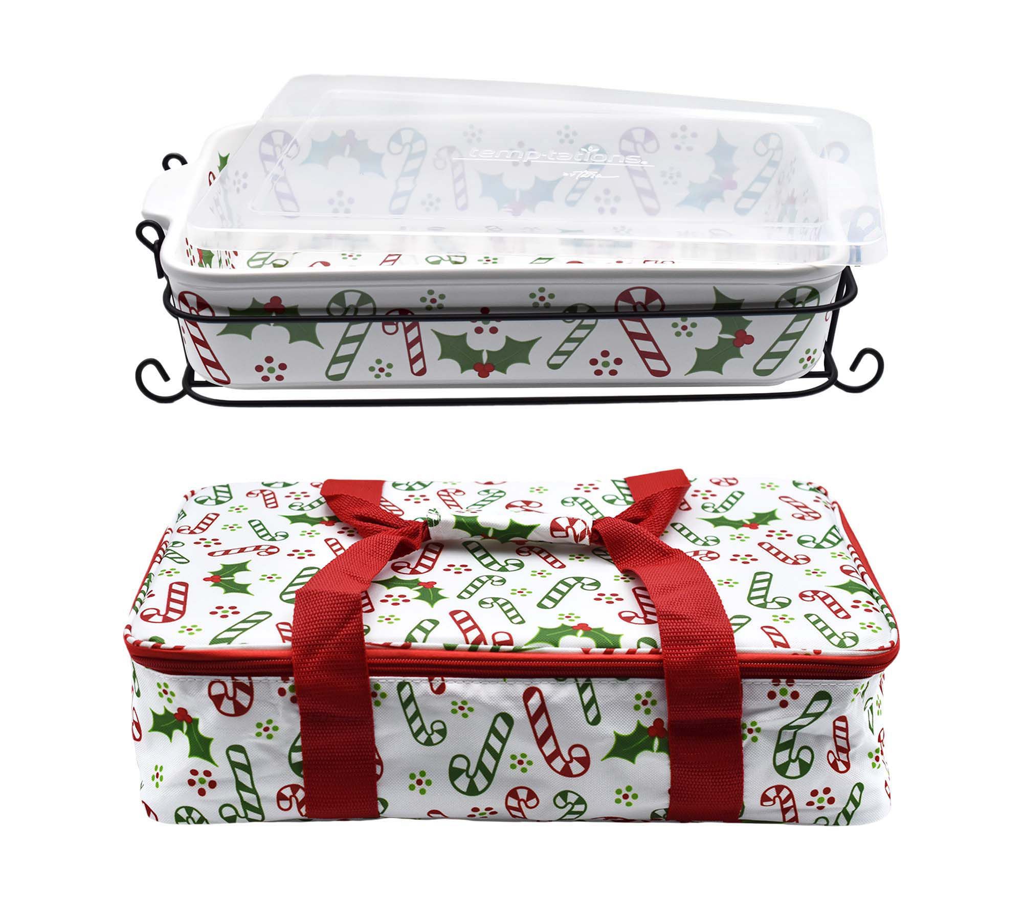 "As Is" Temp-tations 13x9 Baker w/ Tote Bag, Wire Rack & Cover